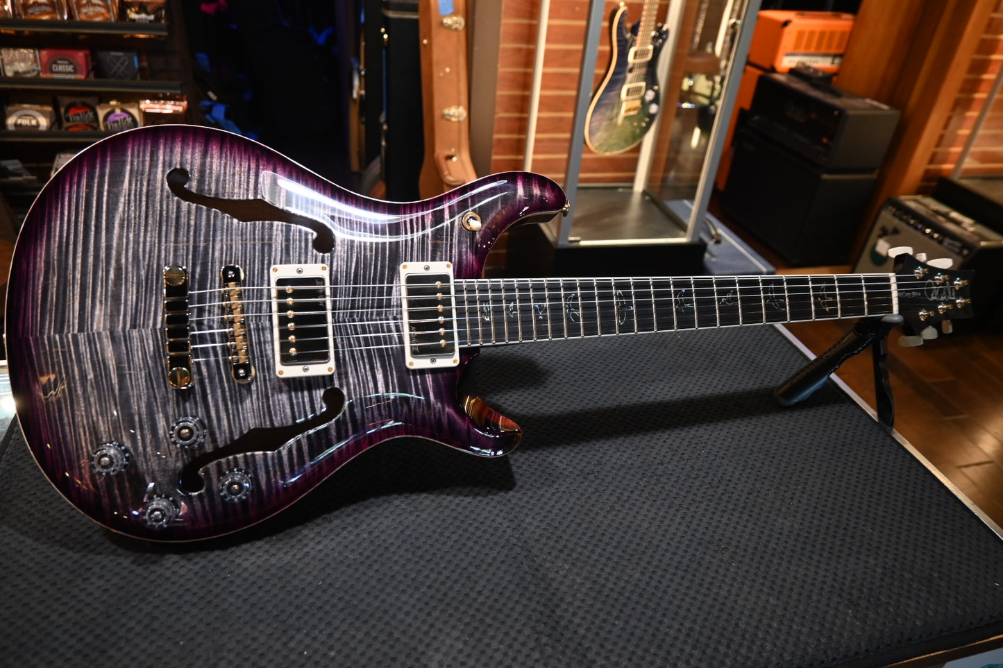 PRS Wood Library McCarty 594 Hollowbody II 10-Top - Charcoal Purple Burst Guitar #3511