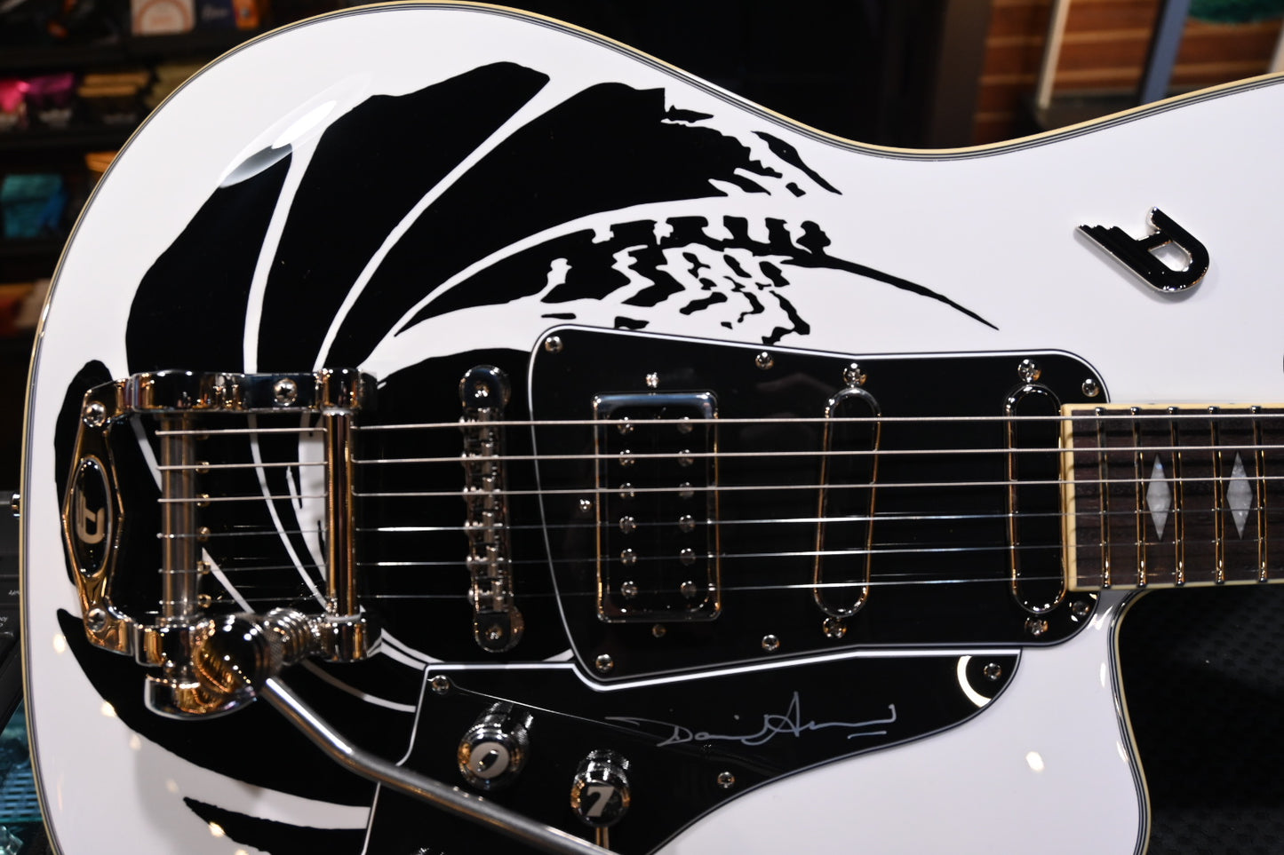 Duesenberg Alliance James Bond 007 Paloma David Arnold Edition - Monochrome Black and White Guitar #4934 - Danville Music