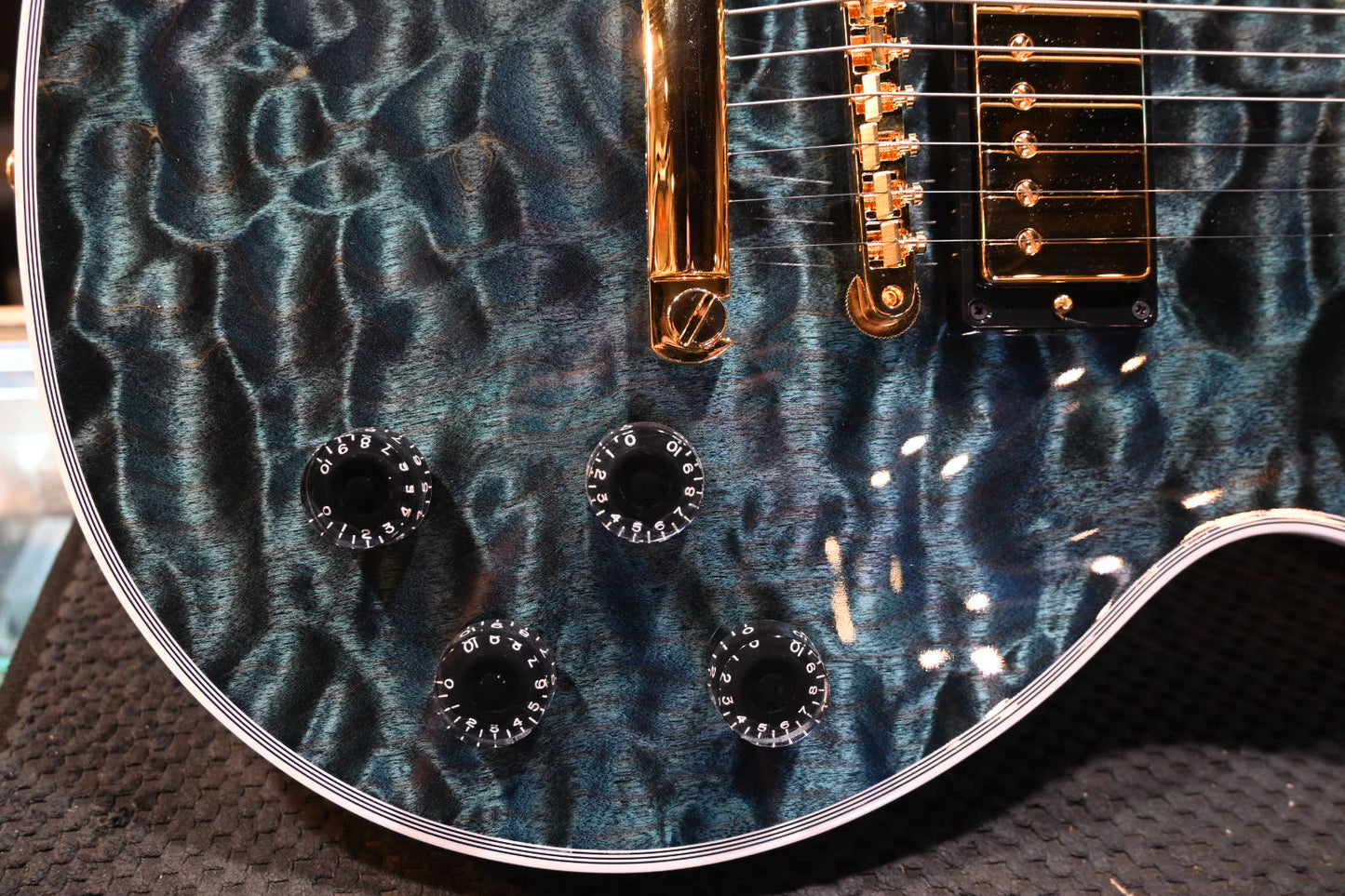 Gibson Custom Shop Les Paul Axcess Custom 5A Quilt PSL - Nordic Blue Guitar #0416 - Danville Music