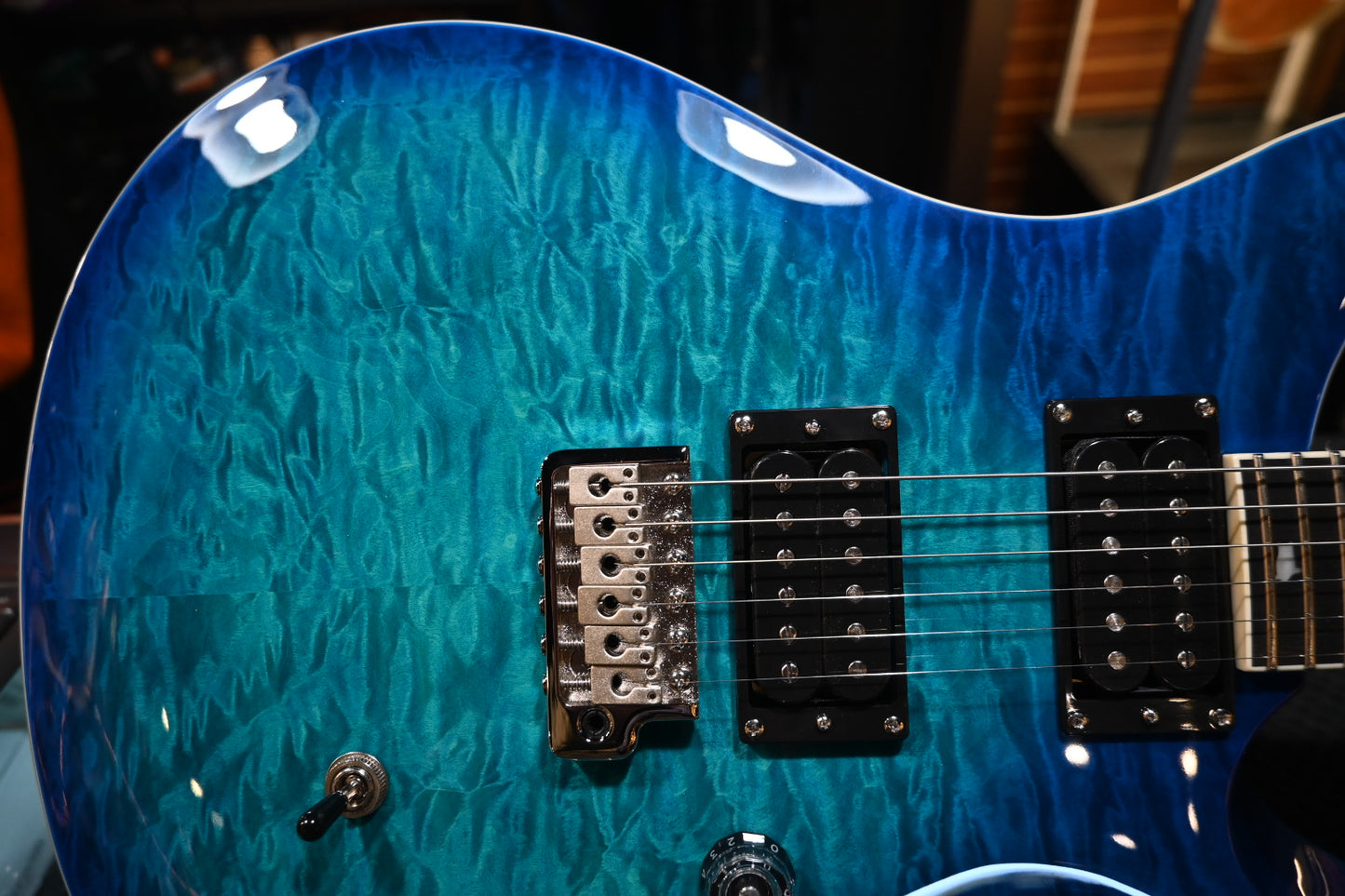 PRS SE Custom 24-08 Quilt - Lake Blue Guitar #0489 - Danville Music