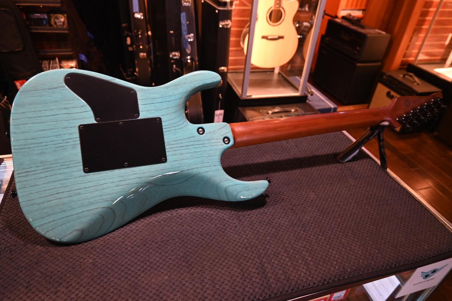 Tom Anderson Li’l Angel Player Shorty - Translucent Cotton Candy Blue Dark Grain Guitar #924N