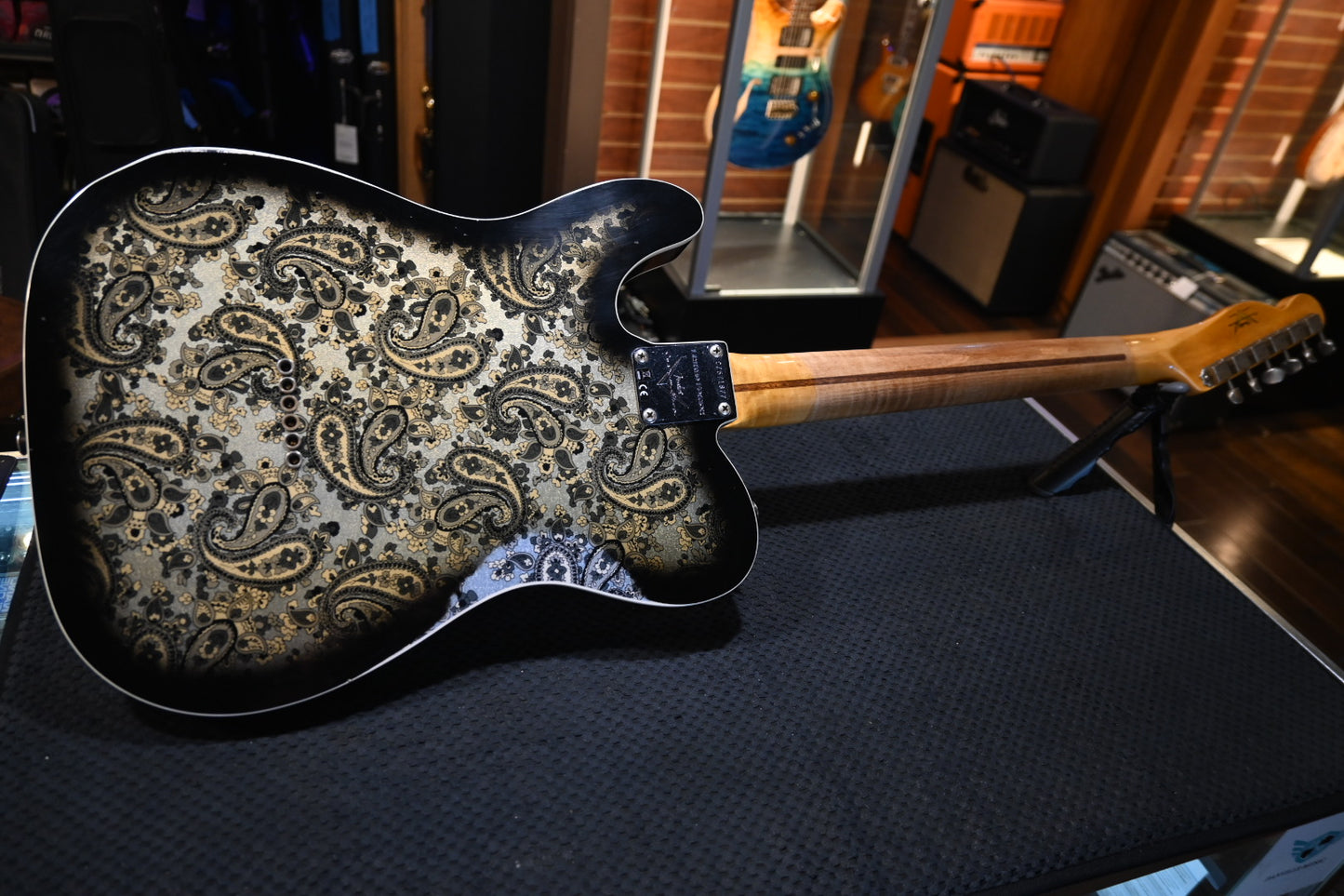 Fender Custom Shop LTD Dual P-90 Telecaster Relic 2023 - Aged Black Paisley Guitar #1877 - Danville Music