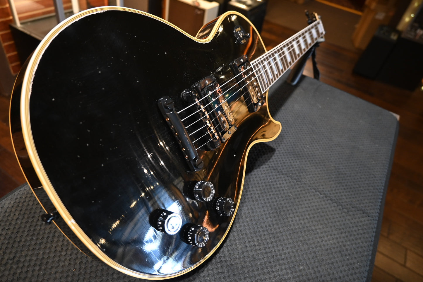 Gibson Custom Shop Kirk Hammett 1989 Les Paul Custom Murphy Lab Aged Nitro - Ebony Guitar #KH114 - Danville Music