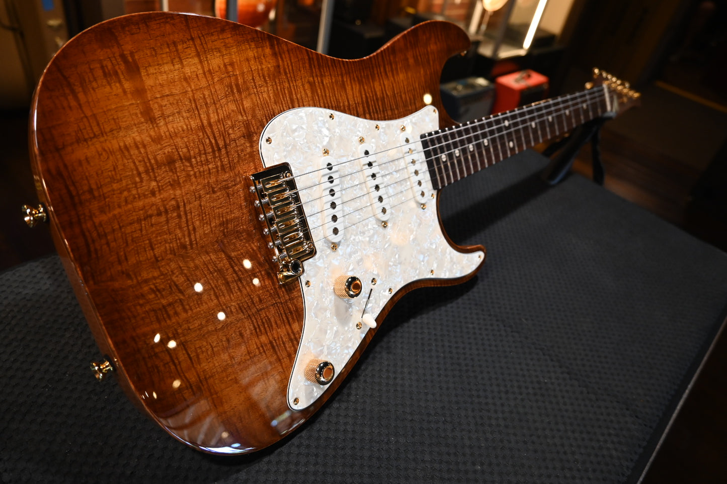 Tom Anderson Drop Top Classic Shorty Hollow Koa - Light Tobacco Shaded Edge Guitar #524N
