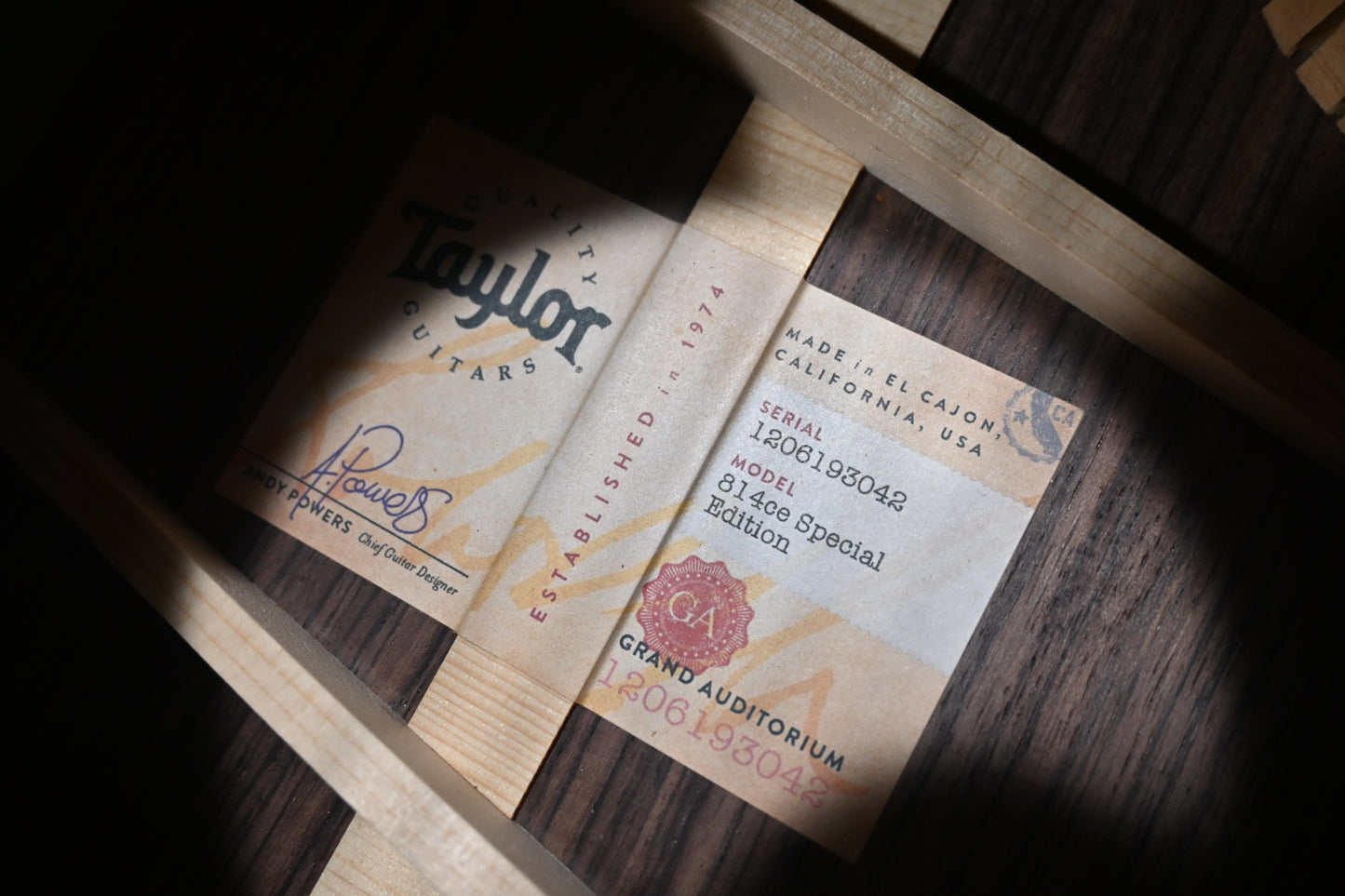 Taylor 814ce Special Edition 2023 - Blacktop #3042 Guitar - Danville Music