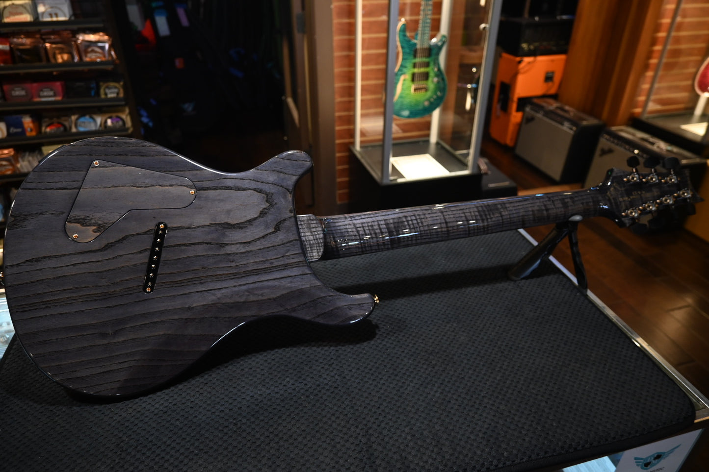 PRS Private Stock Custom 24 7-String Multi-Scale Spalted Maple - Sub Zero Silver Leaf Guitar #9970 - Danville Music