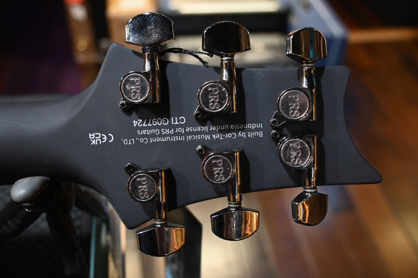 PRS SE “Exotic” Custom 24-08 Poplar Burl Limited Edition - Charcoal Cherry Midnight Burst Guitar #7724 - Danville Music