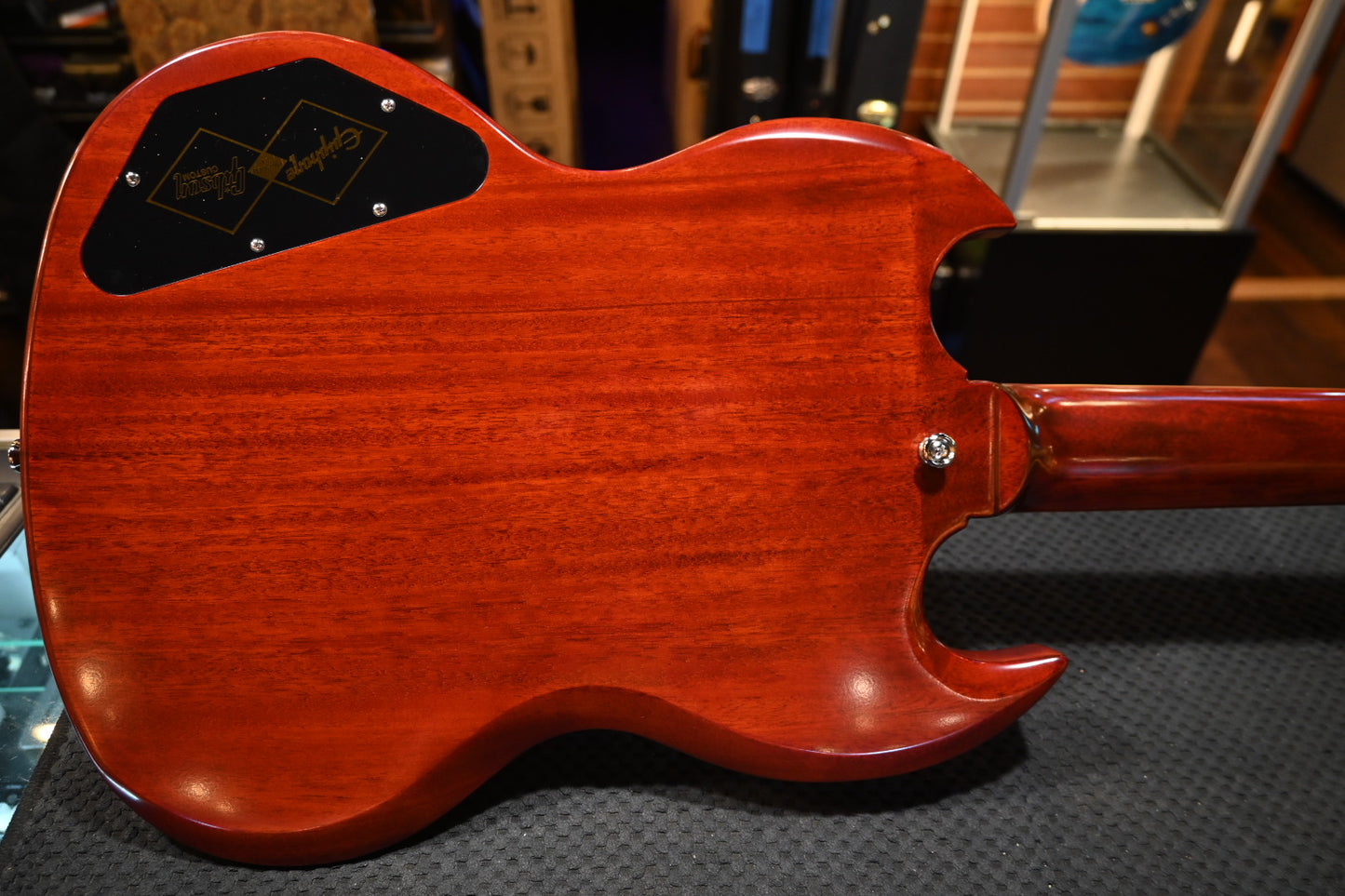 Epiphone Inspired by Gibson Custom 1964 SG Standard with Maestro Vibrola Reissue - Cherry Red Guitar #8734 - Danville Music