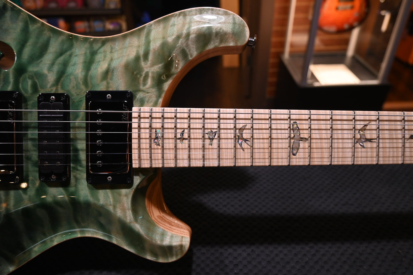 PRS Wood Library Special Semi-Hollow 10-Top Quilt Swamp Ash - Trampas Green Fade Guitar #5199 - Danville Music