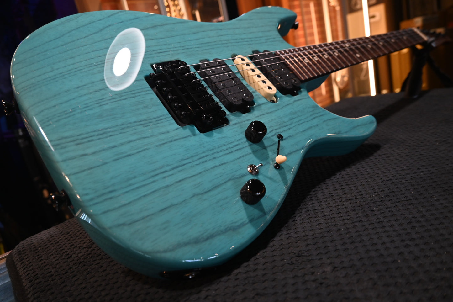 Tom Anderson Li’l Angel Player Shorty - Translucent Cotton Candy Blue Dark Grain Guitar #924N