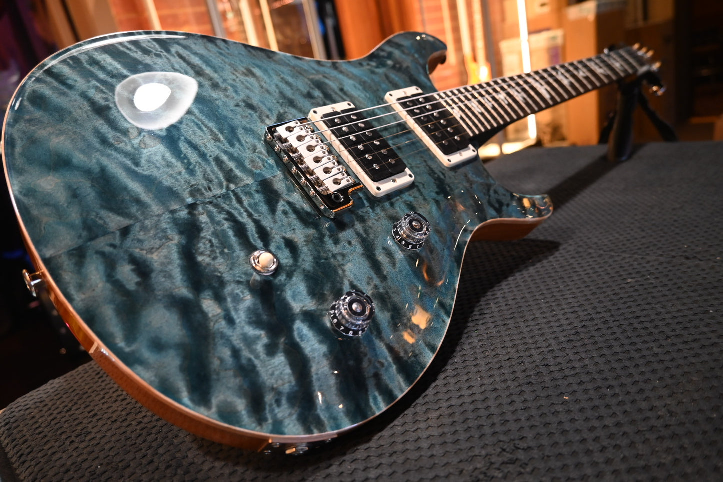 PRS Wood Library CE 24 Quilt - Blue Crab Blue Guitar #2087 - Danville Music