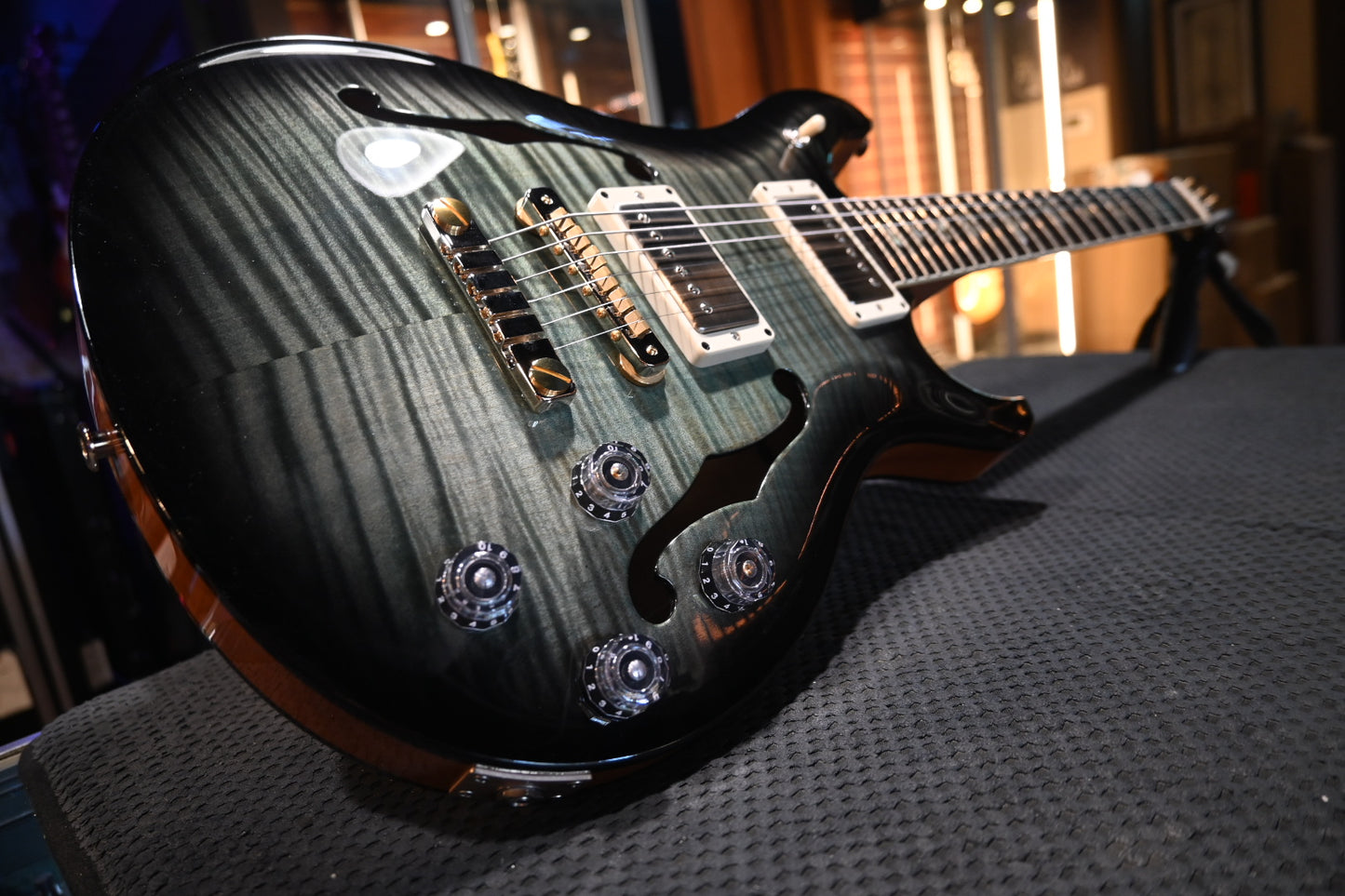 PRS Hollowbody II 594 2021 - Trampas Green Smokewrap Burst Guitar #8884 - Danville Music