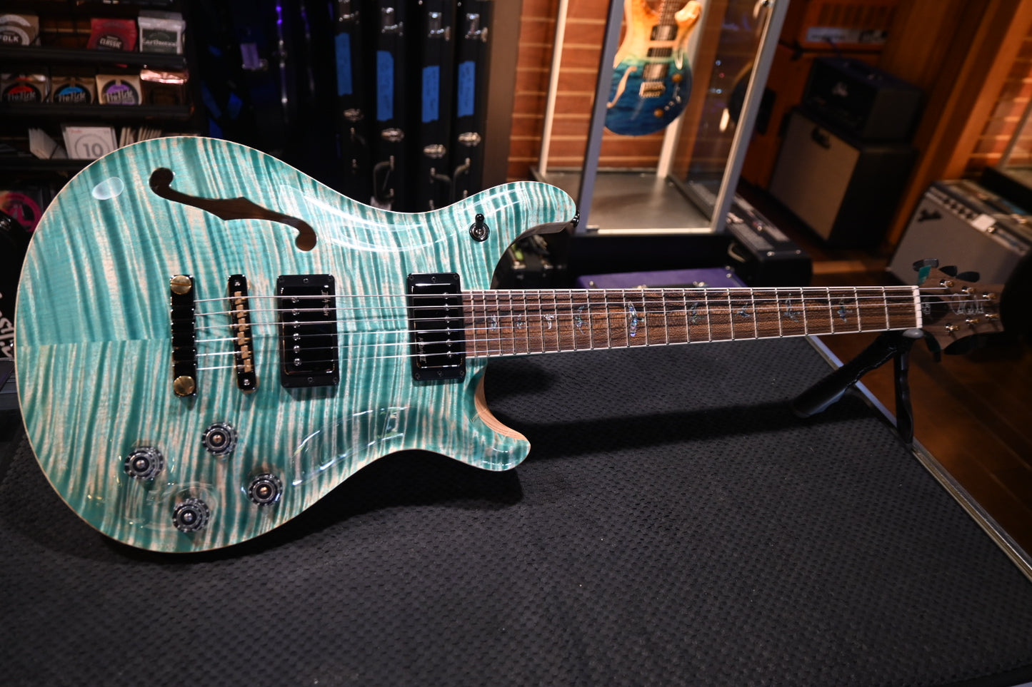 PRS Wood Library McCarty 594 Semi-Hollow Danville Music 35th Anniversary Artist Top - Bahamian Blue Guitar #8200 - Danville Music