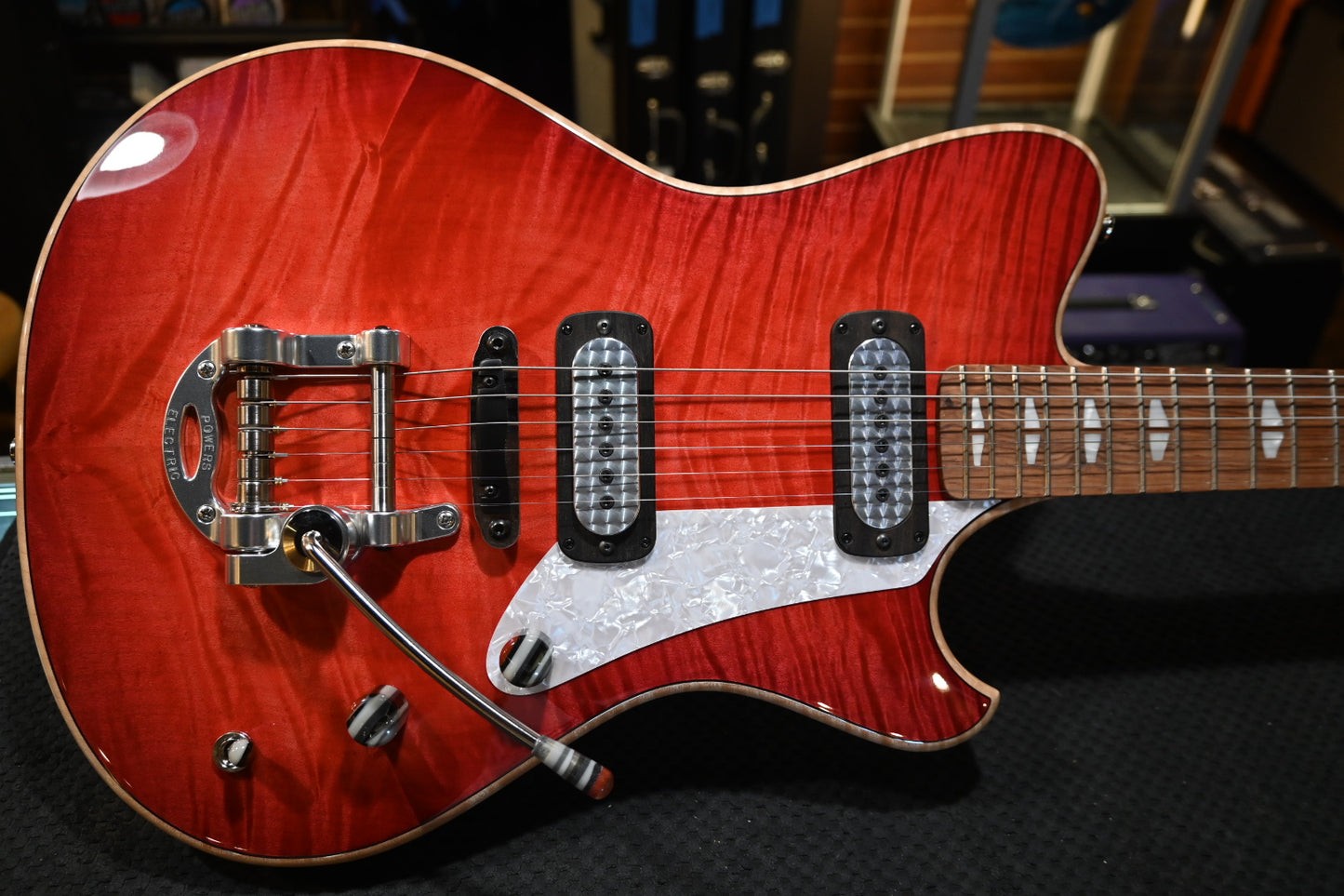 Powers Electric A-Type Select Maple FF42 CamTail - Cosmo Red Guitar #B088 - Danville Music