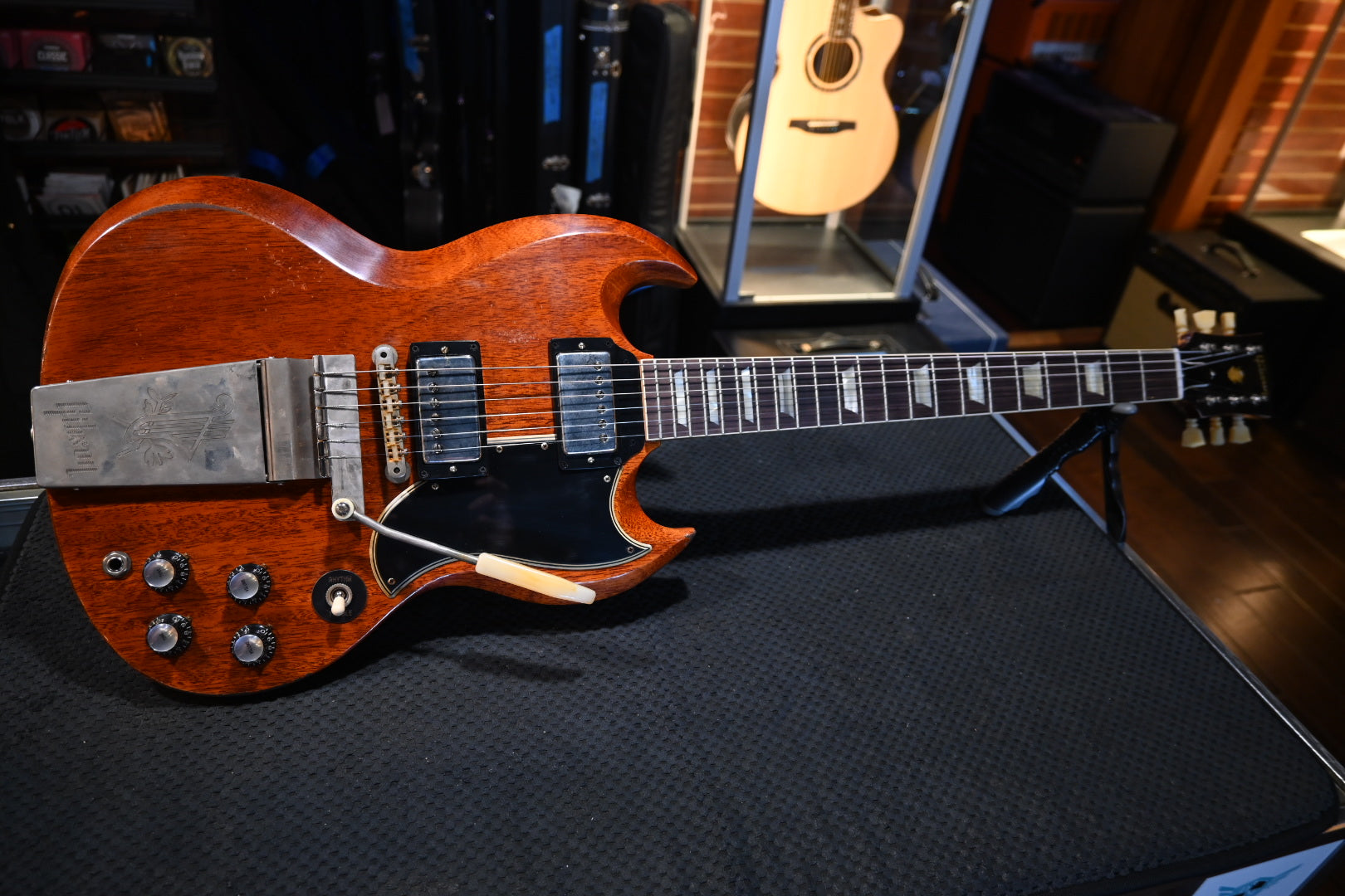 Gibson Custom Shop 1964 SG Standard Reissue w/ Maestro Vibrola Murphy Lab Heavy Aged - Faded Cherry Guitar #0024 - Danville Music
