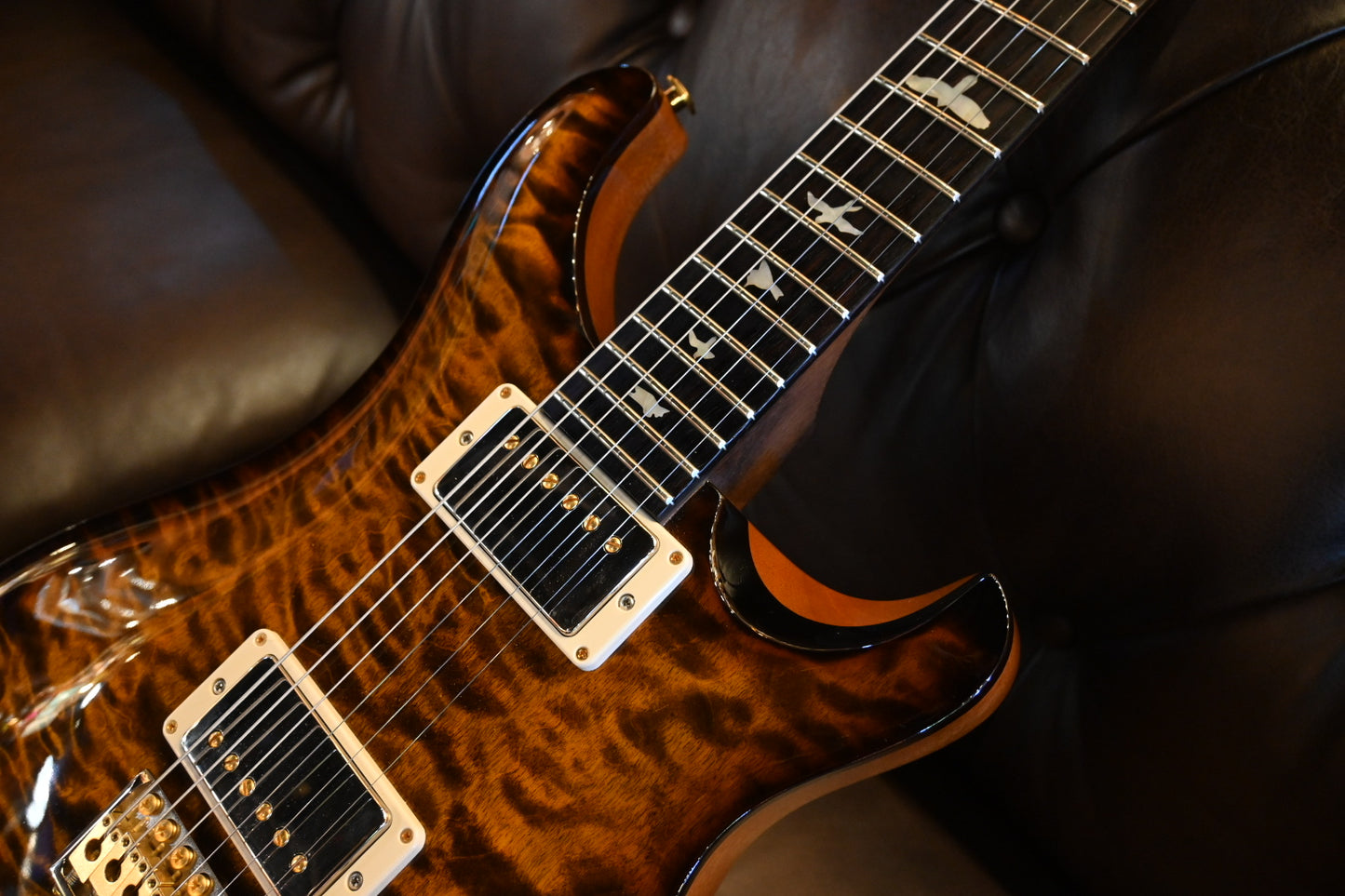 PRS Wood Library DGT 2021 Quilt Brazilian Board - Copperhead Burst Guitar #2279 - Danville Music