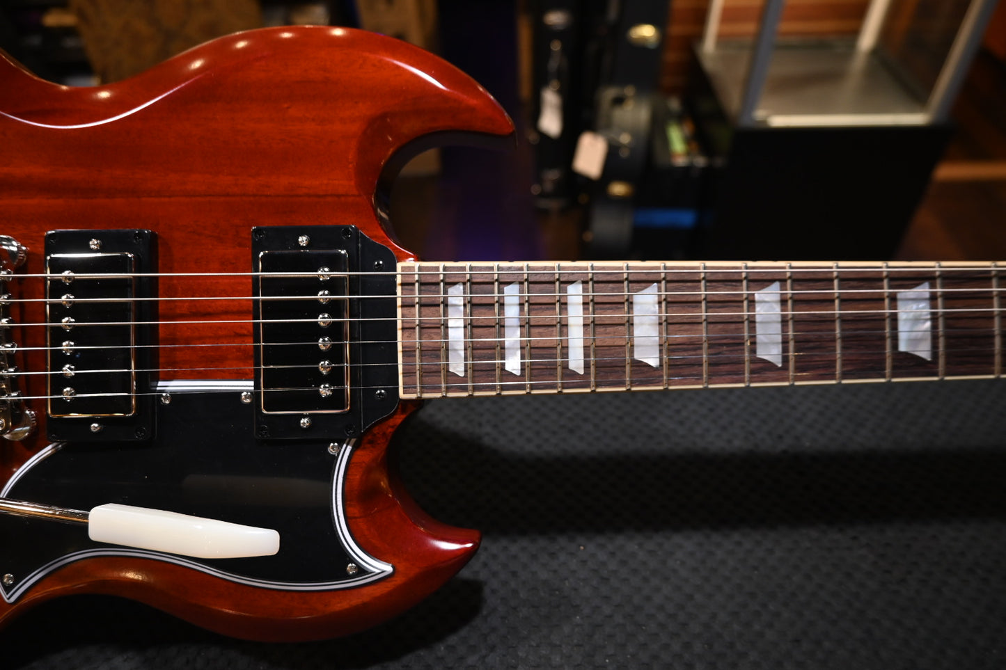 Epiphone Inspired by Gibson Custom 1964 SG Standard with Maestro Vibrola Reissue - Cherry Red Guitar #8734 - Danville Music