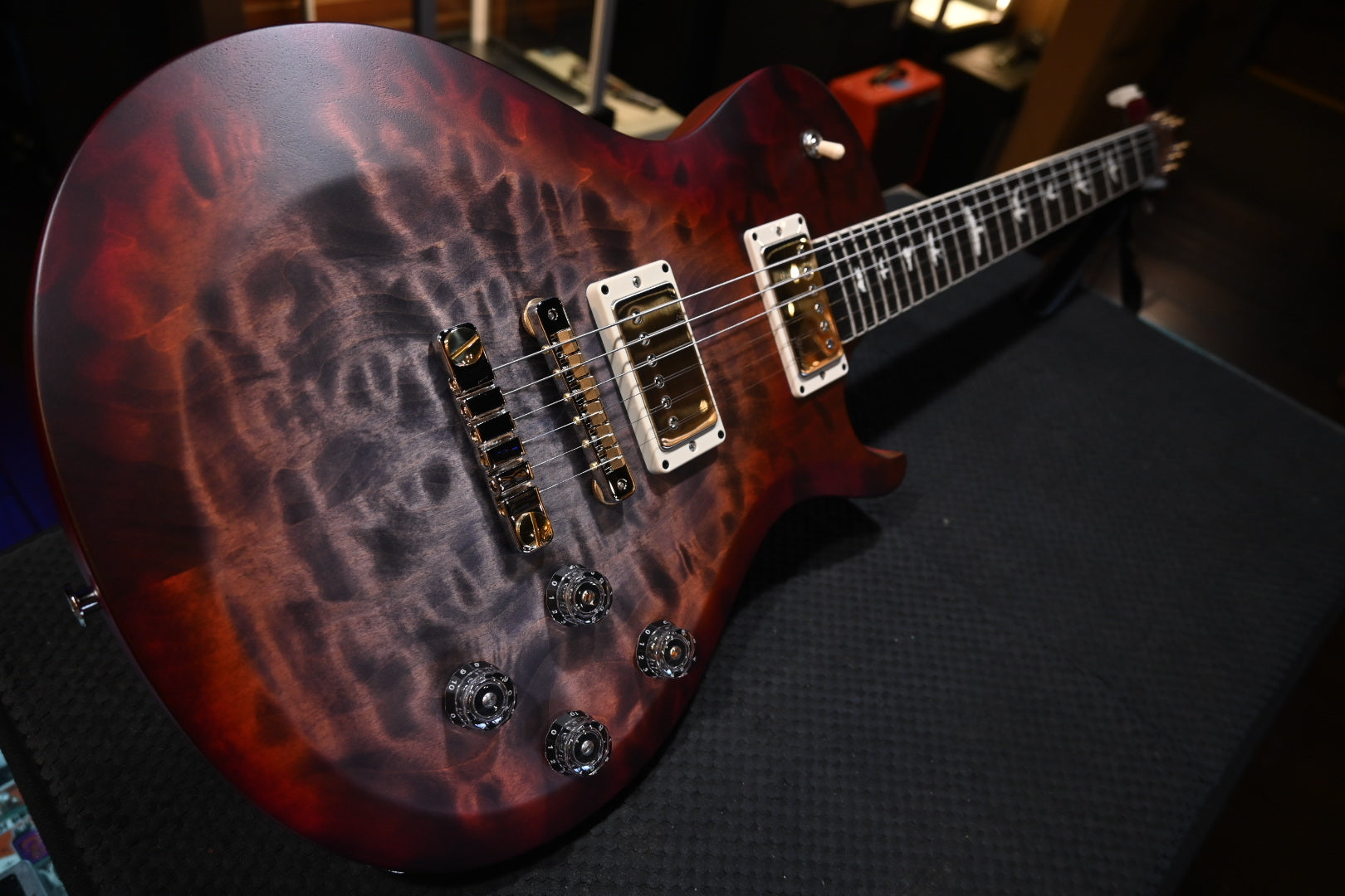 PRS Wood Library S2 McCarty SC 594 Single-Cut Quilt - Faded Gray Black Cherry Burst Guitar #8901 - Danville Music