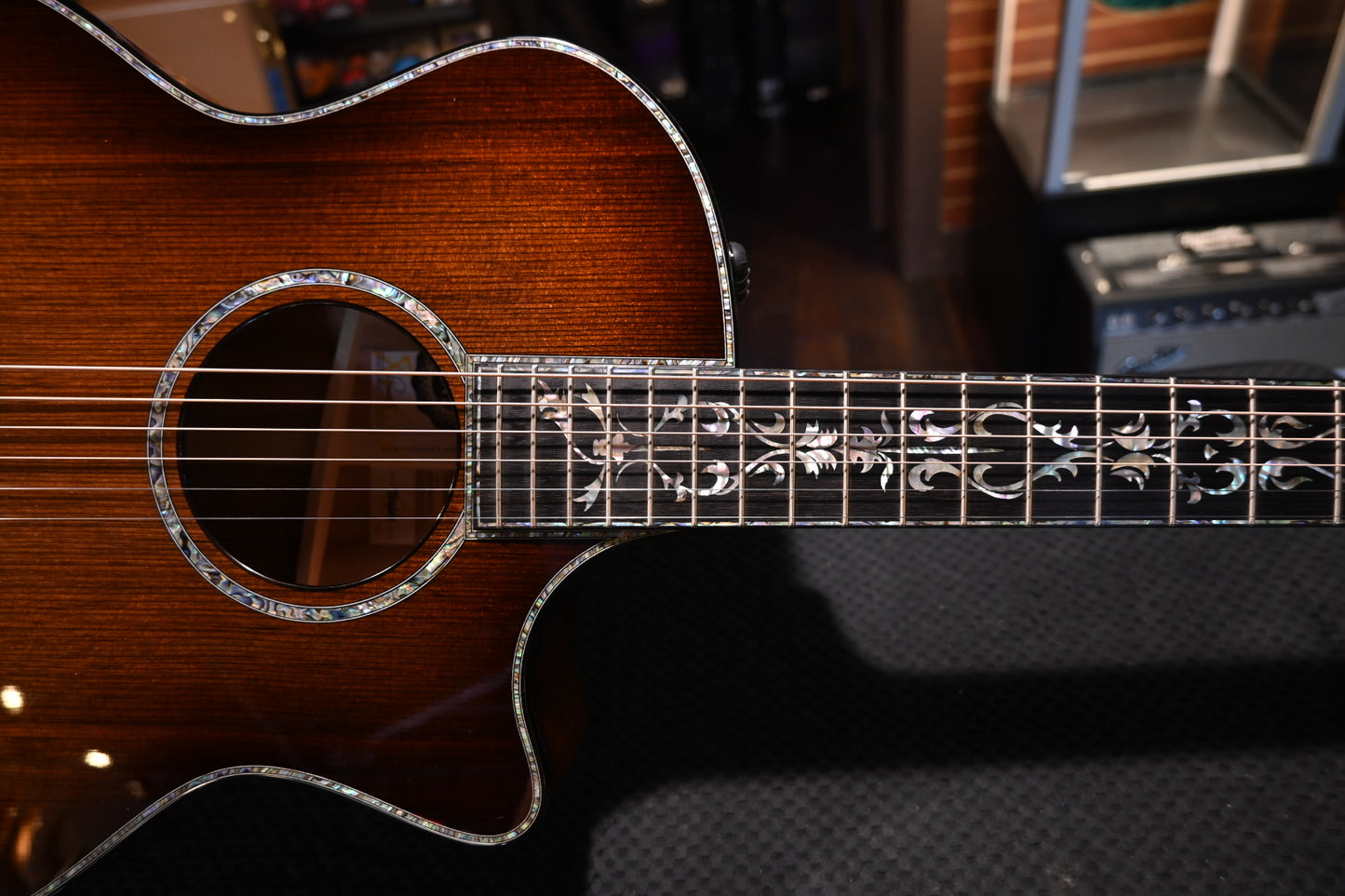 Taylor 50th Anniversary 50th Anniversary Sinker Redwood/Figured Urban Ironbark Guitar #4115 - Danville Music