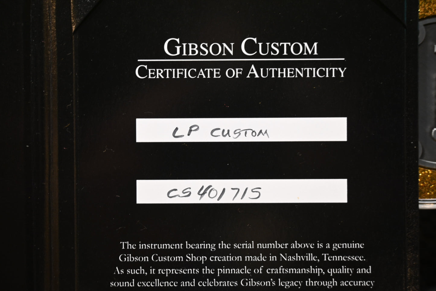 Gibson Custom Shop Les Paul Custom 2024 M2M - Gold Sparkle Guitar #1715