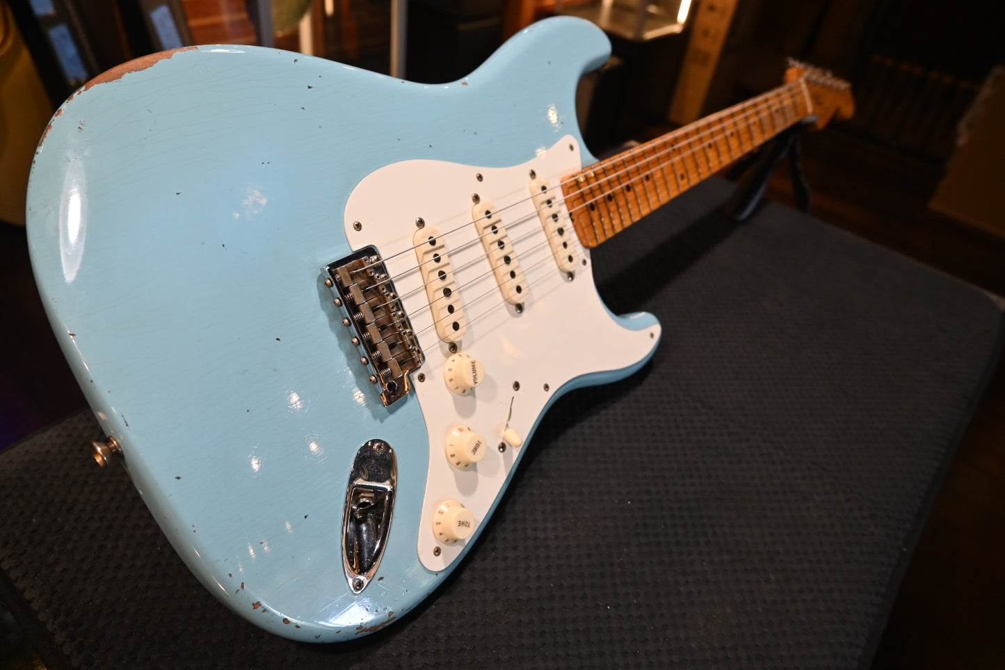 Fender Custom Shop 1957 Limited Stratocaster Relic 2023 - Faded Aged Daphne Blue Guitar #5280