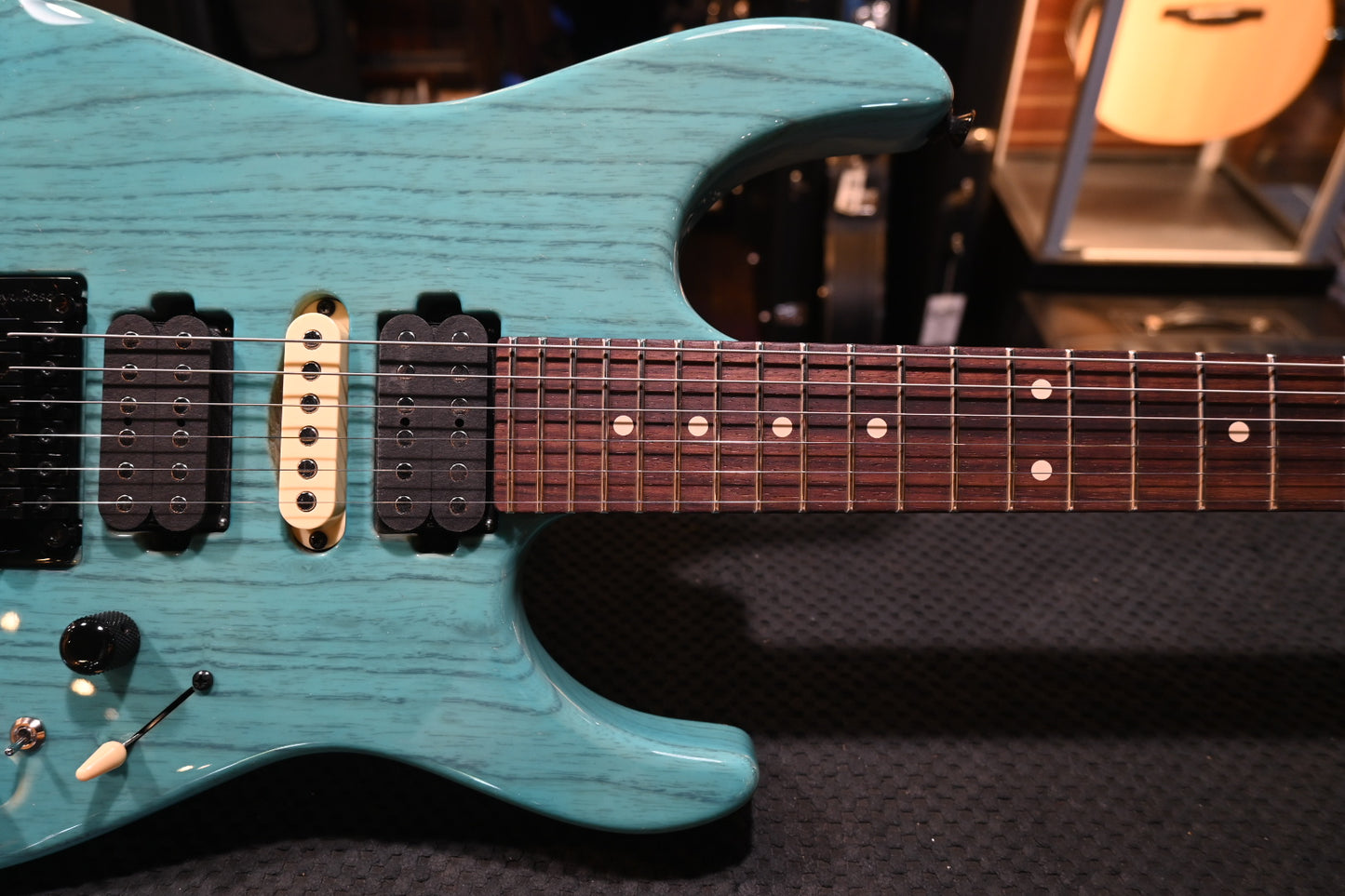 Tom Anderson Li’l Angel Player Shorty - Translucent Cotton Candy Blue Dark Grain Guitar #924N