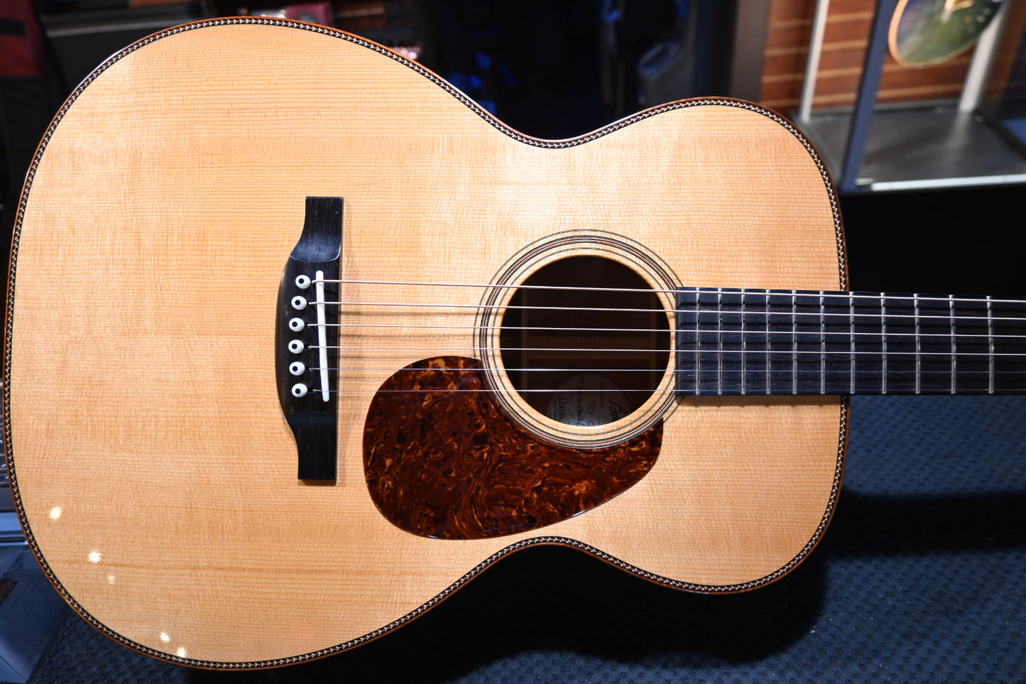 Bourgeois Custom OO DB Signature 2016 Adirondack/Figured Mahogany Guitar #7533 - Danville Music