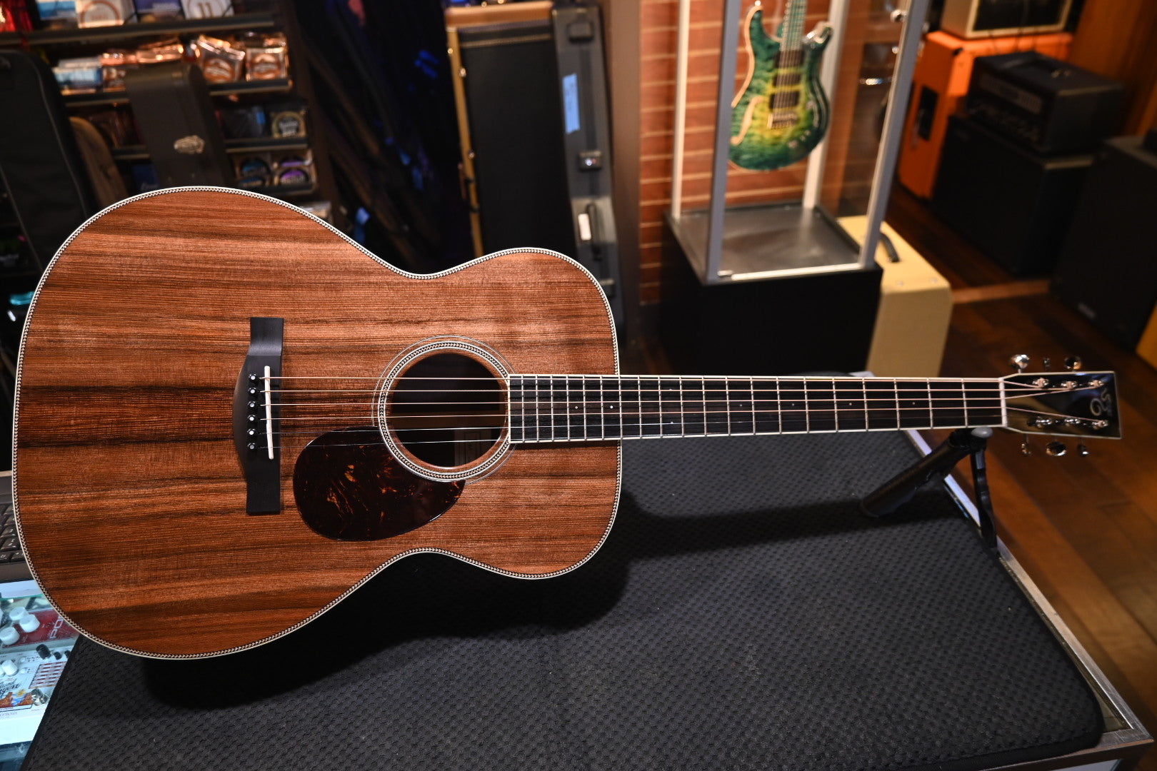 Santa Cruz OM Sinker Redwood/Figured Walnut Guitar #6245 - Danville Music
