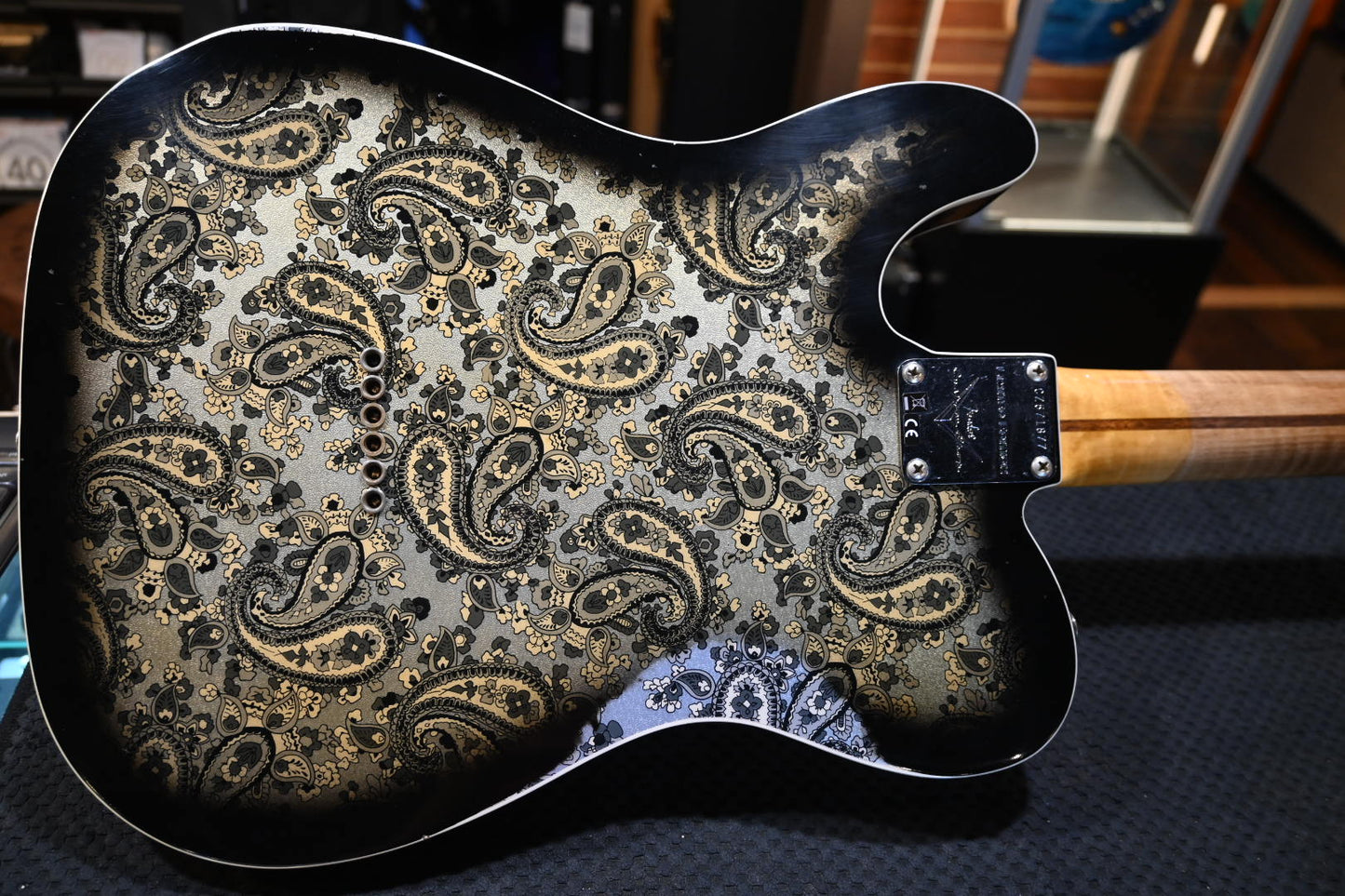 Fender Custom Shop LTD Dual P-90 Telecaster Relic 2023 - Aged Black Paisley Guitar #1877 - Danville Music