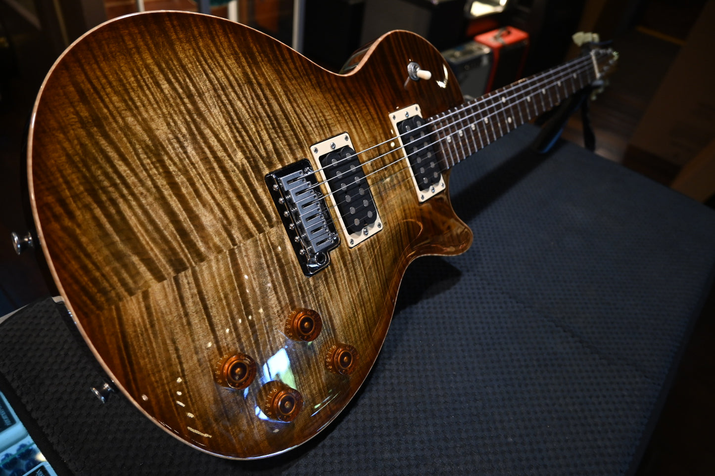 Tom Anderson Bulldog 2012 - Light Tiger Eye Burst Guitar #912P - Danville Music