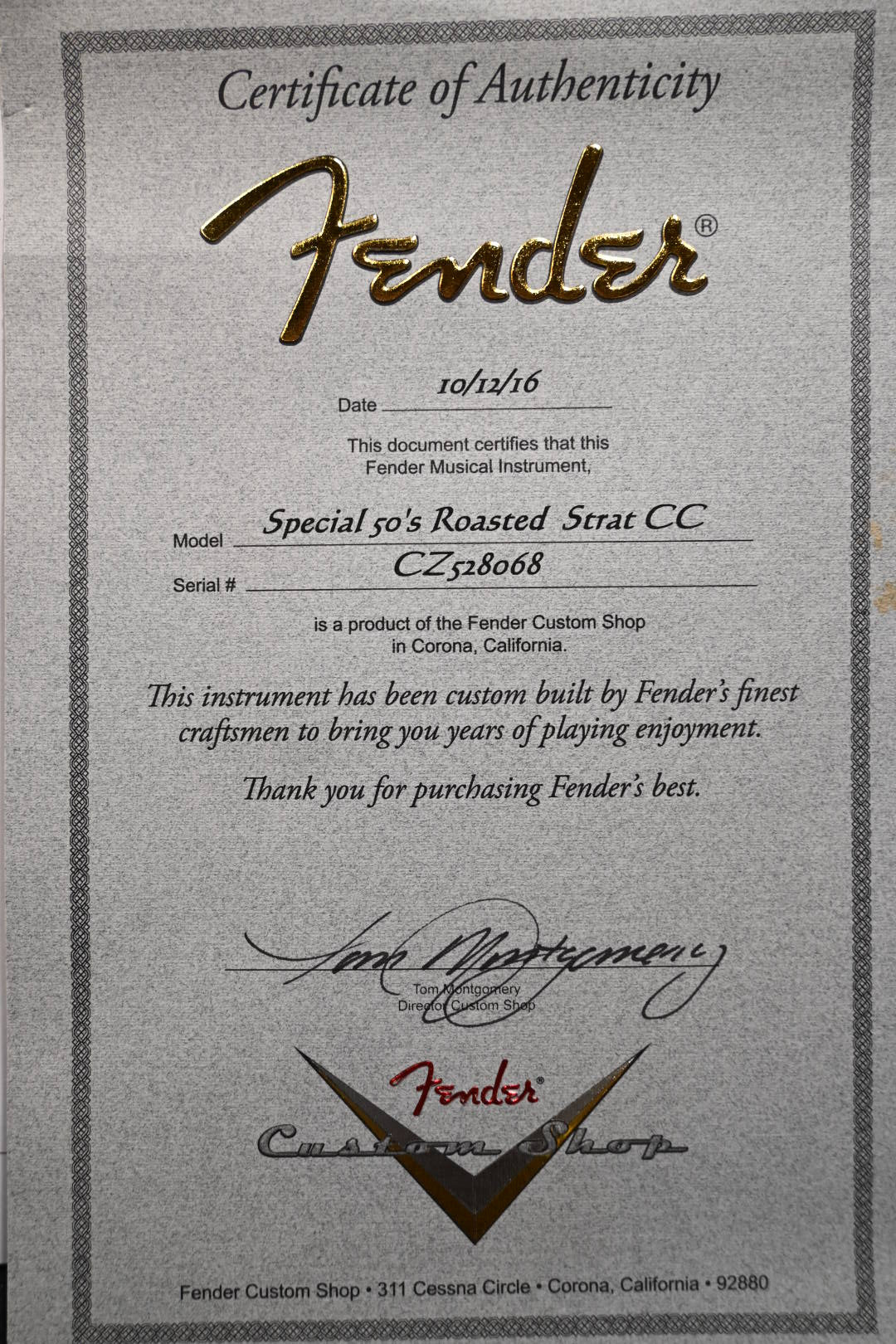 Fender Custom Shop Special 50’s Stratocaster Closet Classic 2016 - Chocolat 3-Tone Sunburst Guitar #8068 - Danville Music
