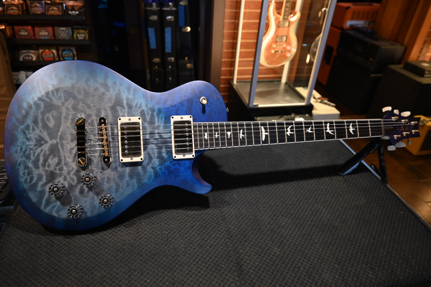 PRS Wood Library S2 McCarty SC 594 Single-Cut Quilt - Faded Gray Black Blue Burst Satin Guitar #9200 - Danville Music
