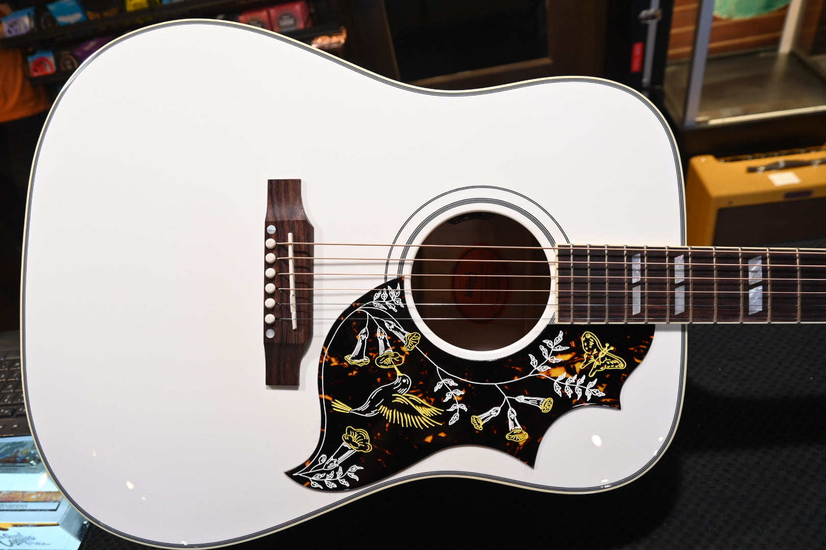 ギター Gibson Hummingbird Standard Gibson Custom Shop Hummingbird Maple Alpine White Guitar 5033