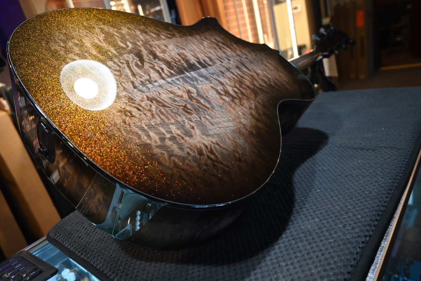 Taylor Custom GA Grand Auditorium Bearclaw Spruce/Big Leaf Quilt Maple Catch #26 - Silver Cranberry Supernova Guitar #4106 - Danville Music