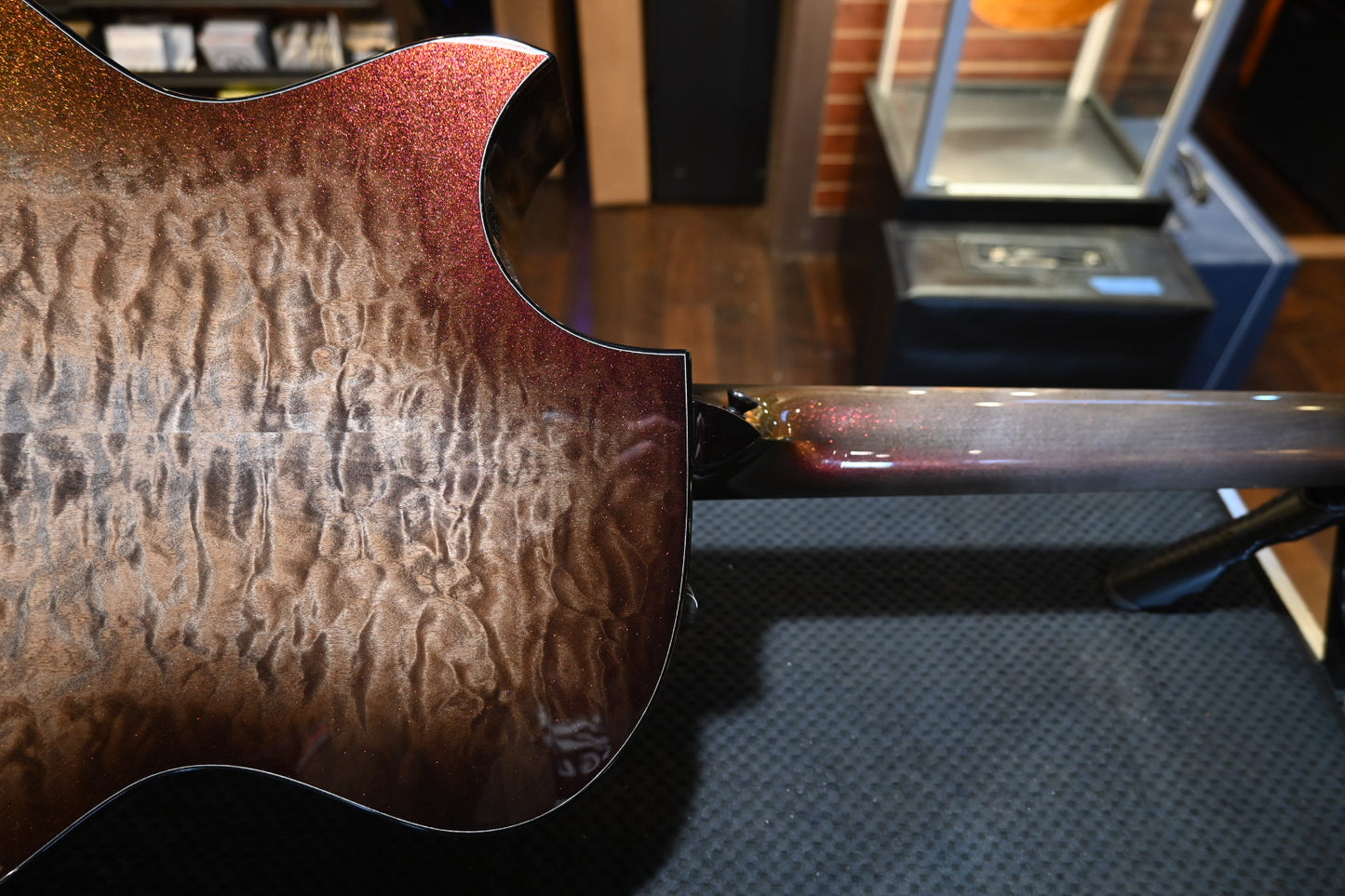 Taylor Custom GA Grand Auditorium Bearclaw Spruce/Big Leaf Quilt Maple Catch #26 - Silver Cranberry Supernova Guitar #4106 - Danville Music