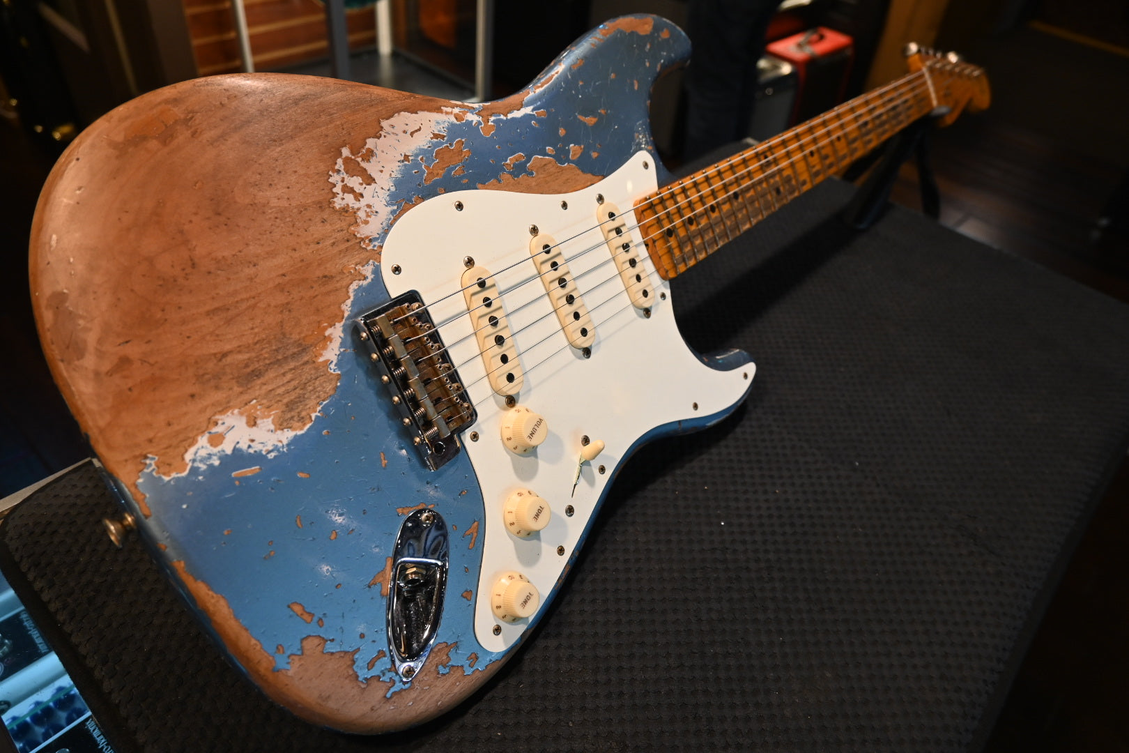 Fender Custom Shop LTD Red Hot Stratocaster Super Heavy Relic - Super Faded Aged Lake Placid Blue Guitar #0806 - Danville Music