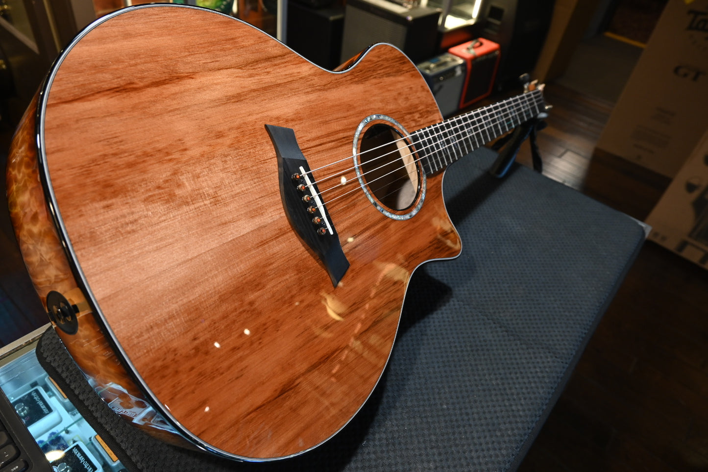 Taylor Custom GA Grand Auditorium Sinker Redwood/AA Quilt Maple Guitar #4109 - Danville Music
