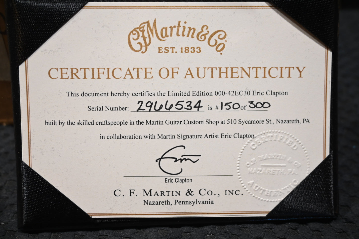 Martin Eric Clapton Signature 000-42EC30 30th Anniversary Limited Edition #150 of 300 #6534 Guitar