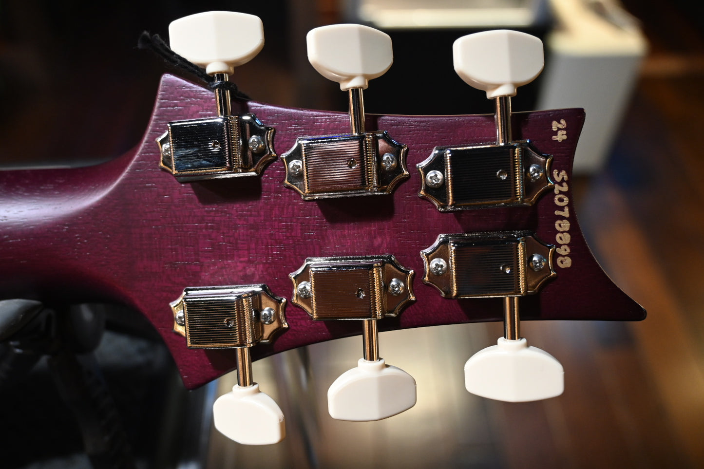 PRS Wood Library S2 McCarty SC 594 Single-Cut Quilt - Faded Gray Black Purple Burst Satin Guitar #8898 - Danville Music