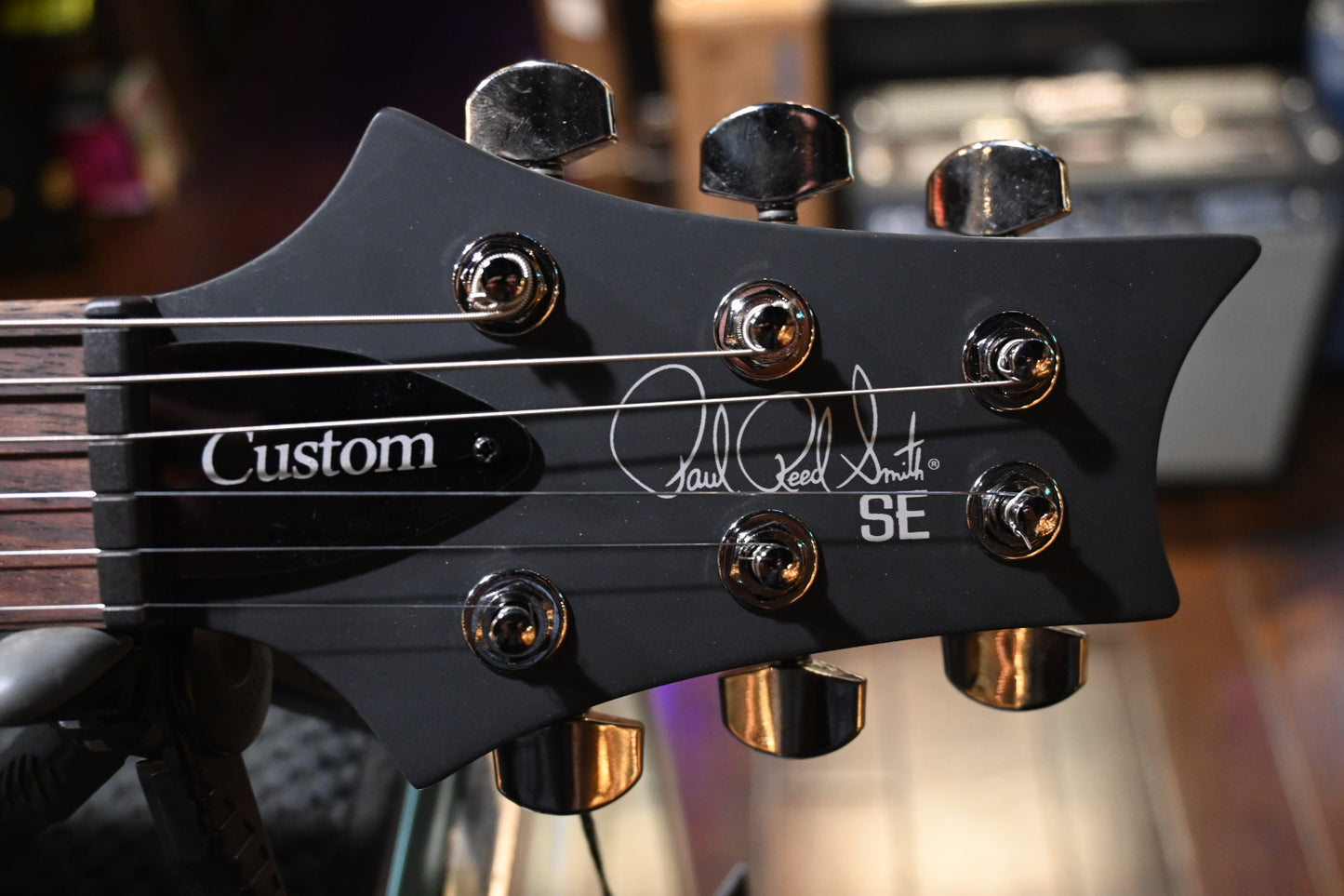 PRS SE “Exotic” Custom 24-08 Poplar Burl Limited Edition - Charcoal Cherry Midnight Burst Guitar #7724 - Danville Music