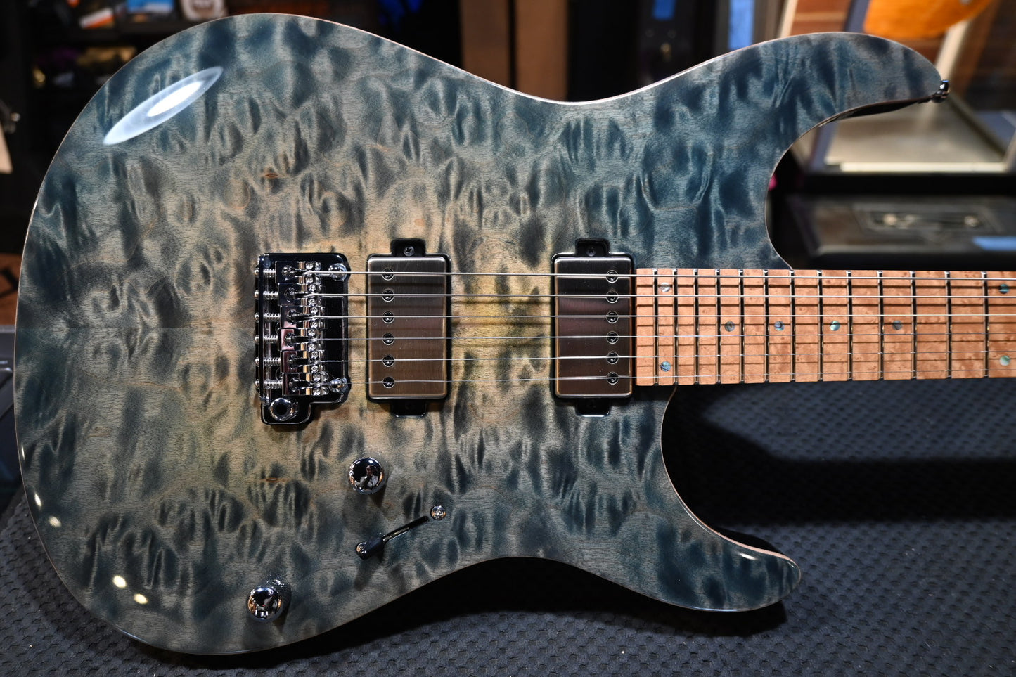 Mayon s Aquila Elite S 6 - Faded Trans Aquamarine Guitar #7442