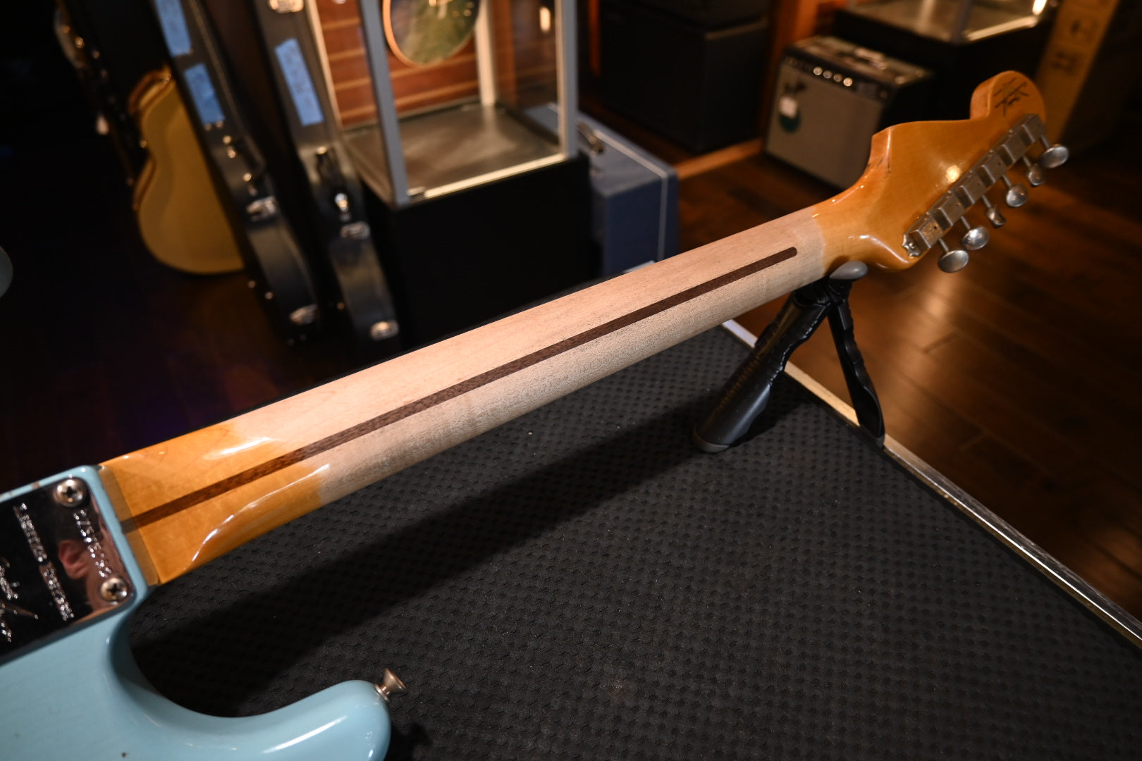 Fender Custom Shop 1957 Limited Stratocaster Relic 2023 - Faded Aged Daphne Blue Guitar #5280 - Danville Music