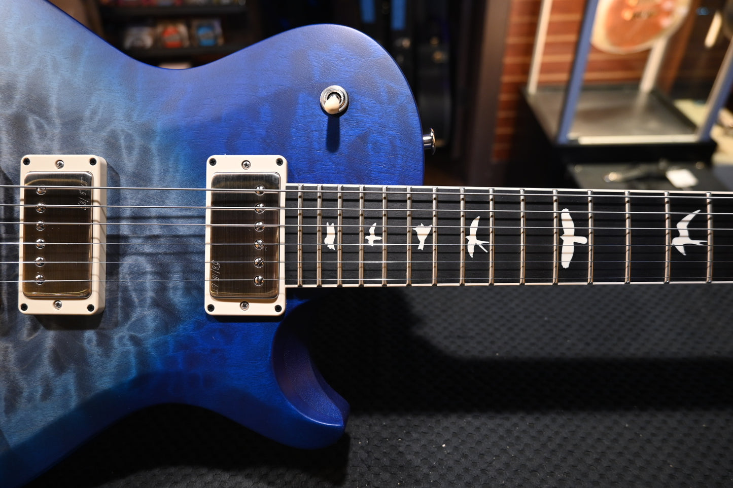 PRS Wood Library S2 McCarty SC 594 Single-Cut Quilt - Faded Gray Black Blue Burst Satin Guitar #9200 - Danville Music