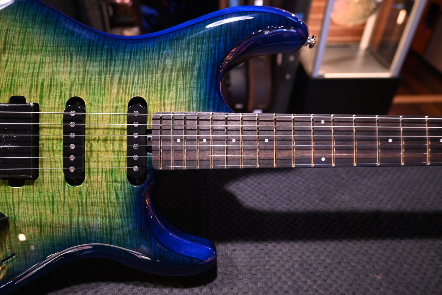 Music Man BFR Luke IV HSS Floyd - Green Tide Guitar #1569 - Danville Music