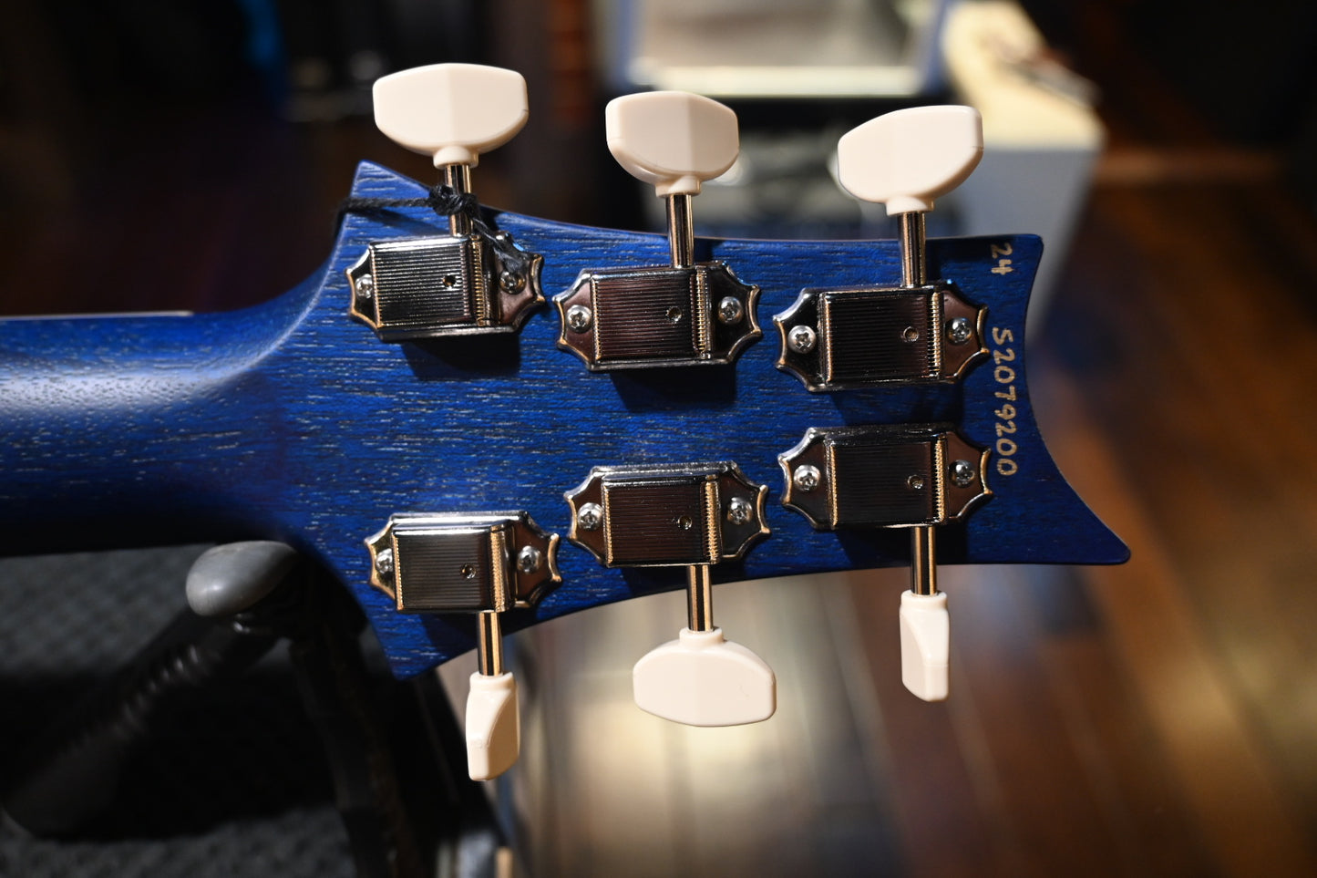 PRS Wood Library S2 McCarty SC 594 Single-Cut Quilt - Faded Gray Black Blue Burst Satin Guitar #9200 - Danville Music