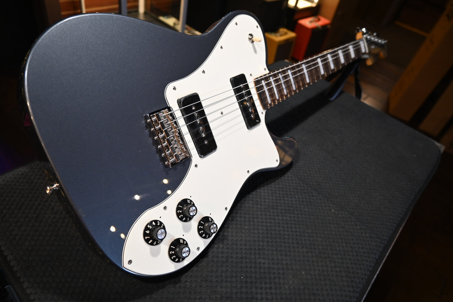 Fender Chris Shiflett Cleaver Telecaster Deluxe - Charcoal Frost Metallic Guitar #0944 - Danville Music