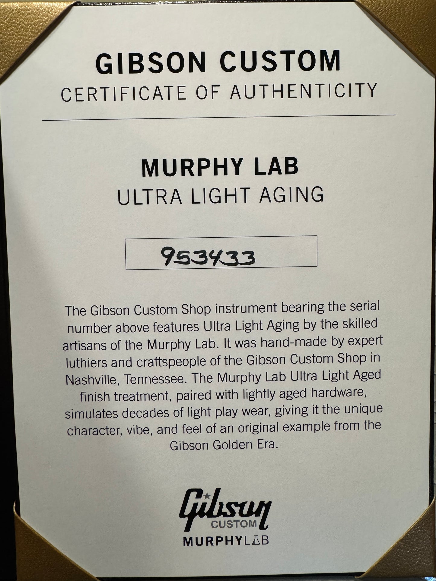 Gibson Custom Shop 1959 Les Paul Standard Reissue Brazilian Fingerboard Murphy Lab Ultra Light Aged - Factory Burst Guitar #3433