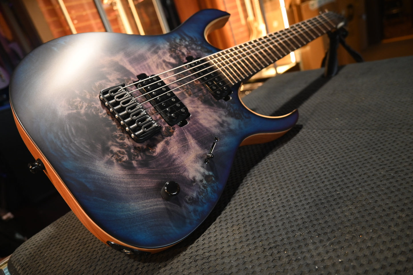 Mayones Duvell Elite 7 - Trans Dirty Purple Blue Burst Satine Guitar #1276 - Danville Music
