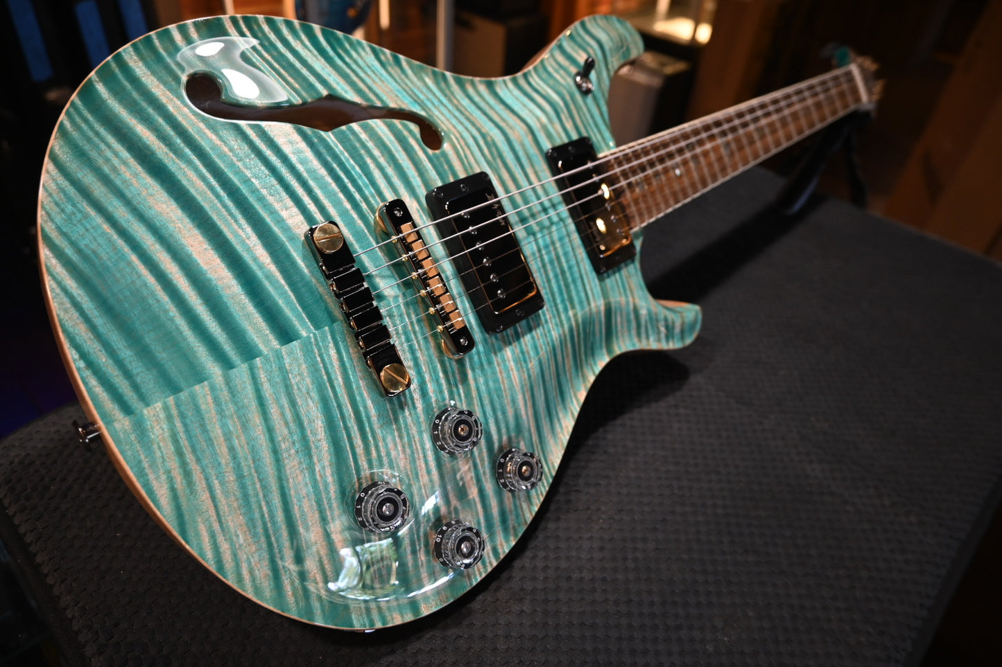 PRS Wood Library McCarty 594 Semi-Hollow Danville Music 35th Anniversary Artist Top - Bahamian Blue Guitar #8200 - Danville Music