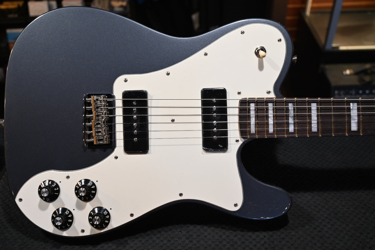 Fender Chris Shiflett Cleaver Telecaster Deluxe - Charcoal Frost Metallic Guitar #0944 - Danville Music